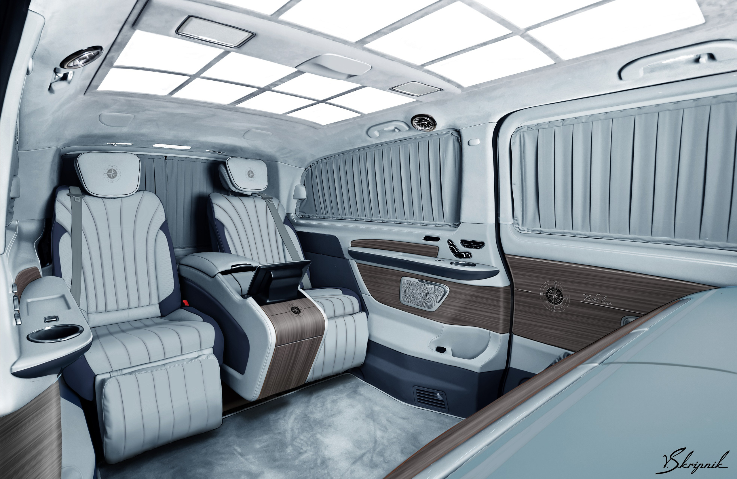 Styling Mercedes V-class. Design and refit of yachts and motorboats