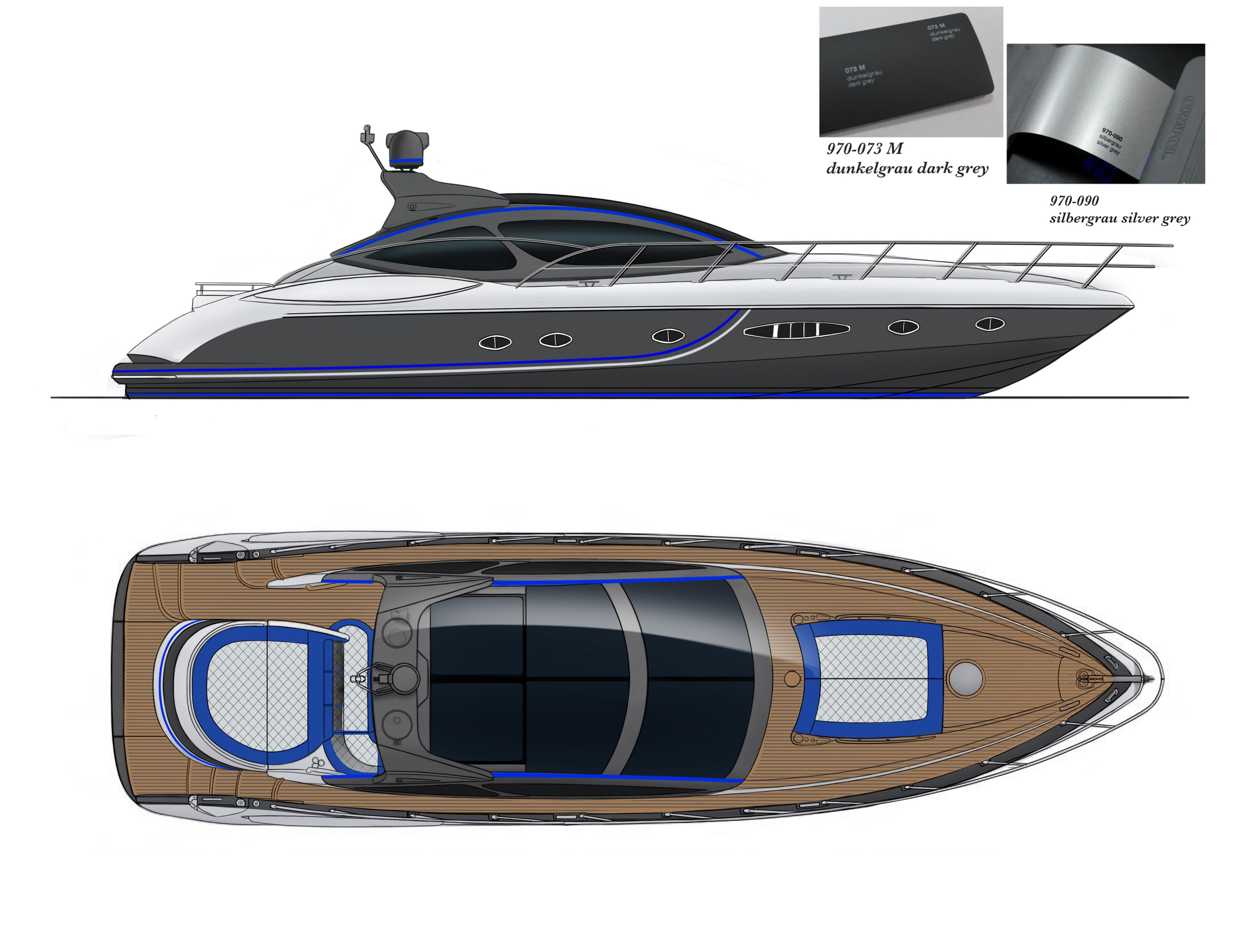 Refit of the Atlantis 55 yacht. Exterior and interior styling project. YACHT DESIGNER YURIY SKRIPNIK