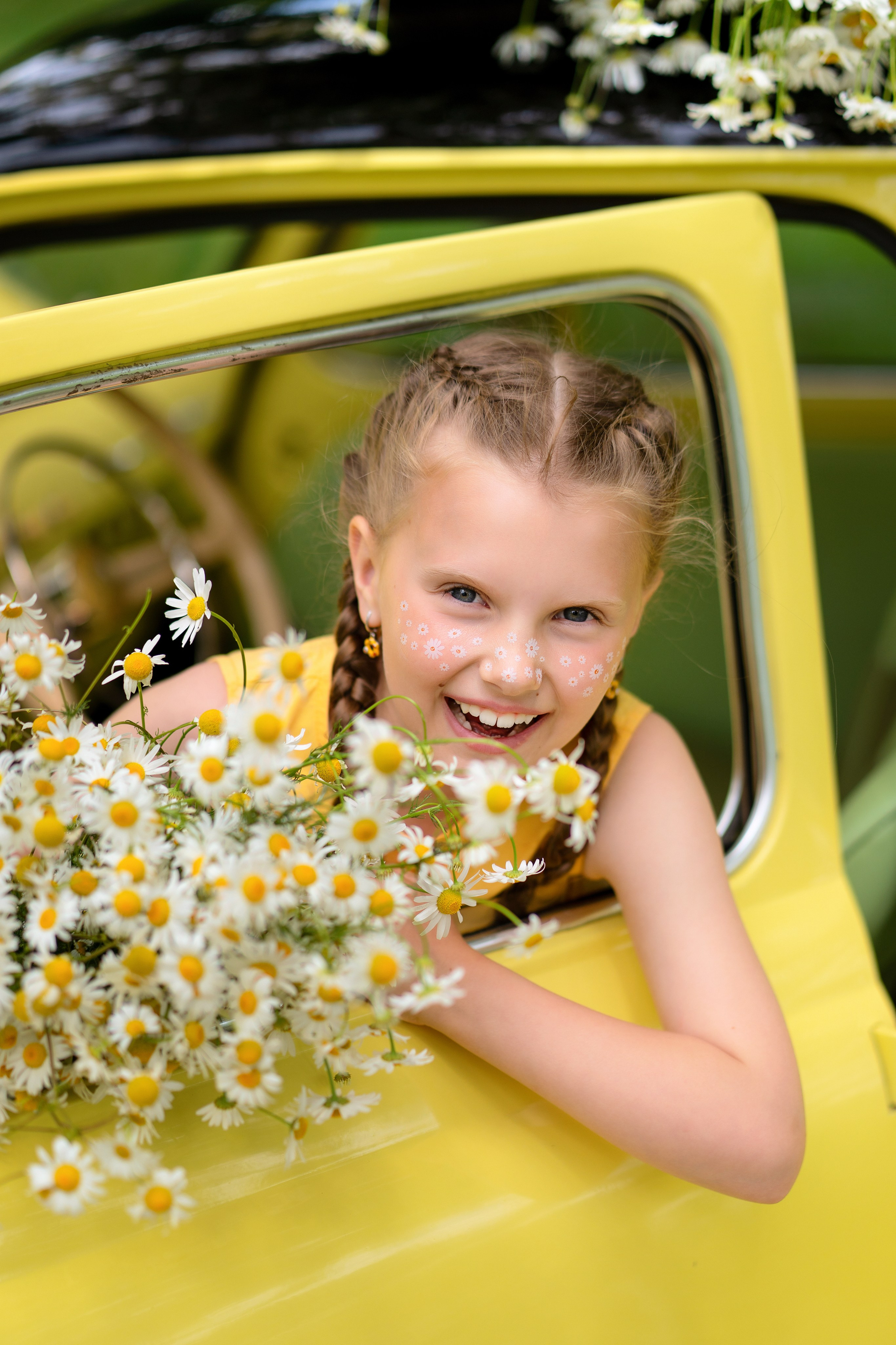 Фотодень Машина с ромашками. Семейный и свадебный фотограф Минск, Беларусь Анна Орловская