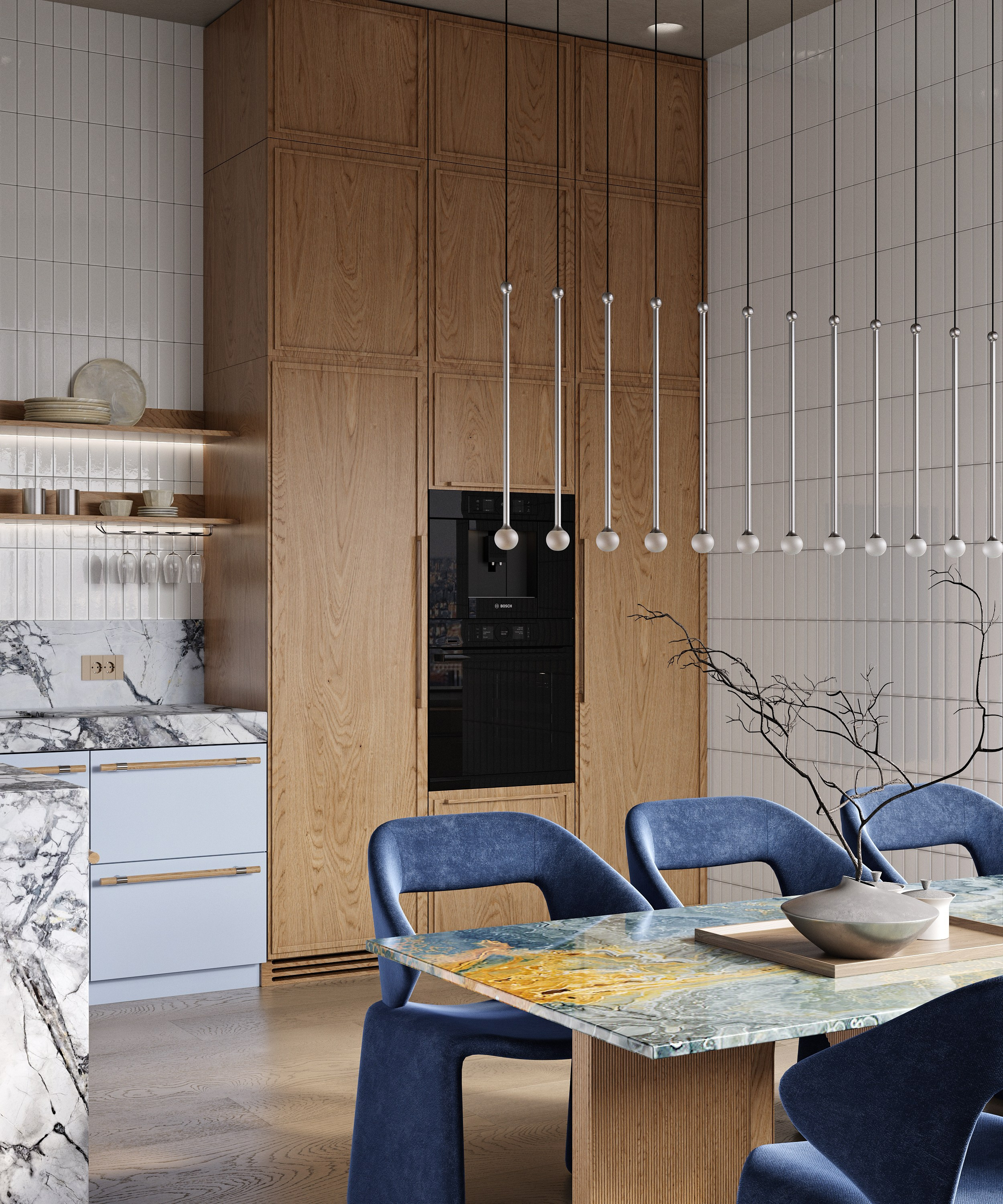 Kitchen and living | Design by Yuliya Shpeter. Interior visualisation | avocado.render