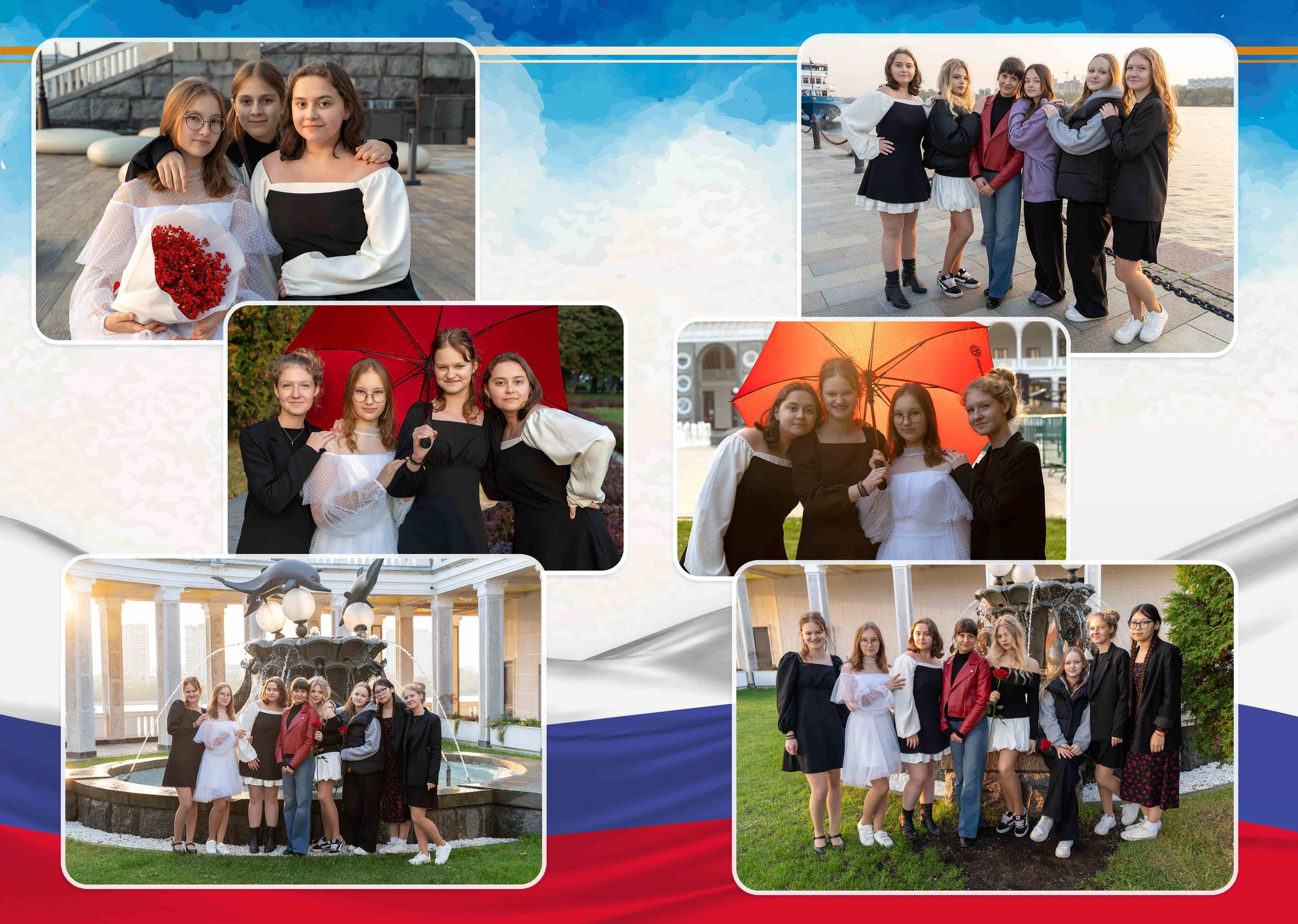 Фотосессия выпускников кадетского училища - старшеклассники гуляют, фотографируются вдвоём, втроём и вчетвером