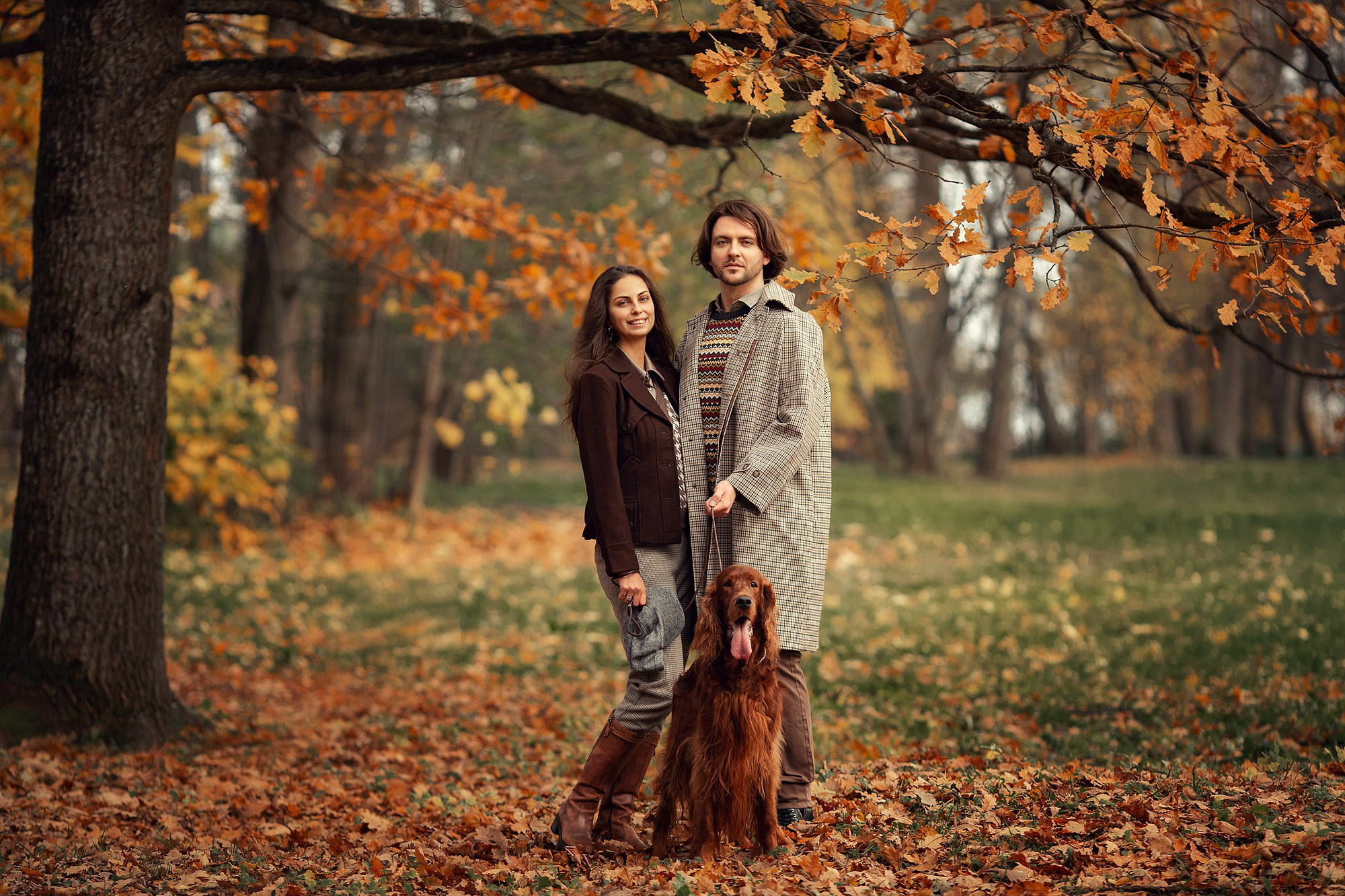 Стильная осенняя съемка пары в исторической усадьбе. Tatyana Nadezhdina Family photographer