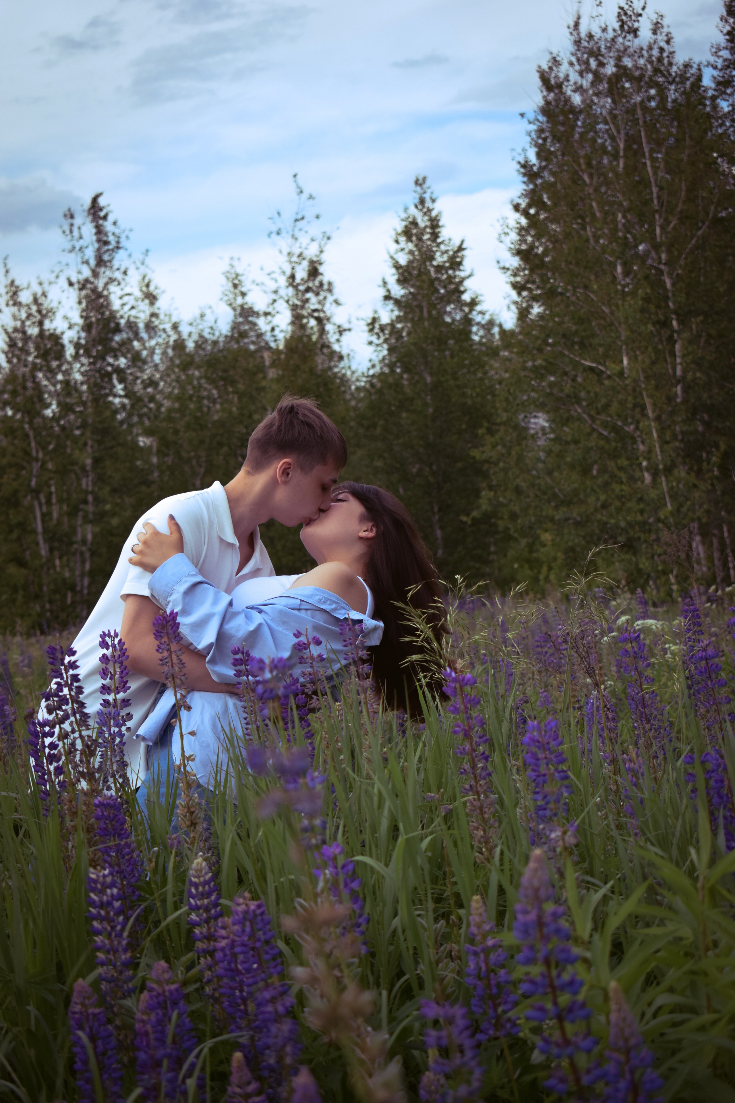 Сьемка в люпинах. Фотограф Москва