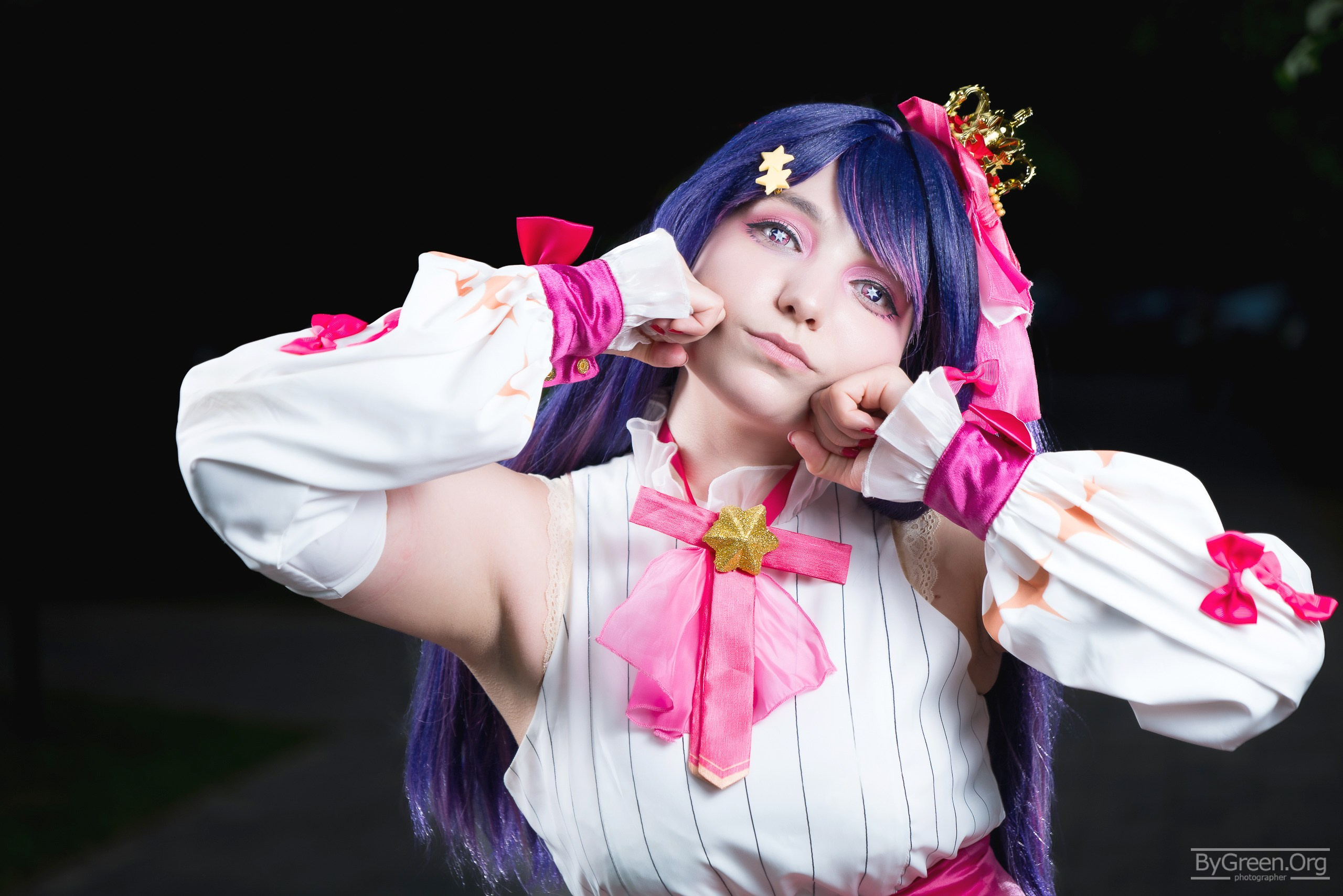 Oshi no Ko Ai Hoshino cosplay in her idol stage dress, AtomCosCon 2026, Dubna