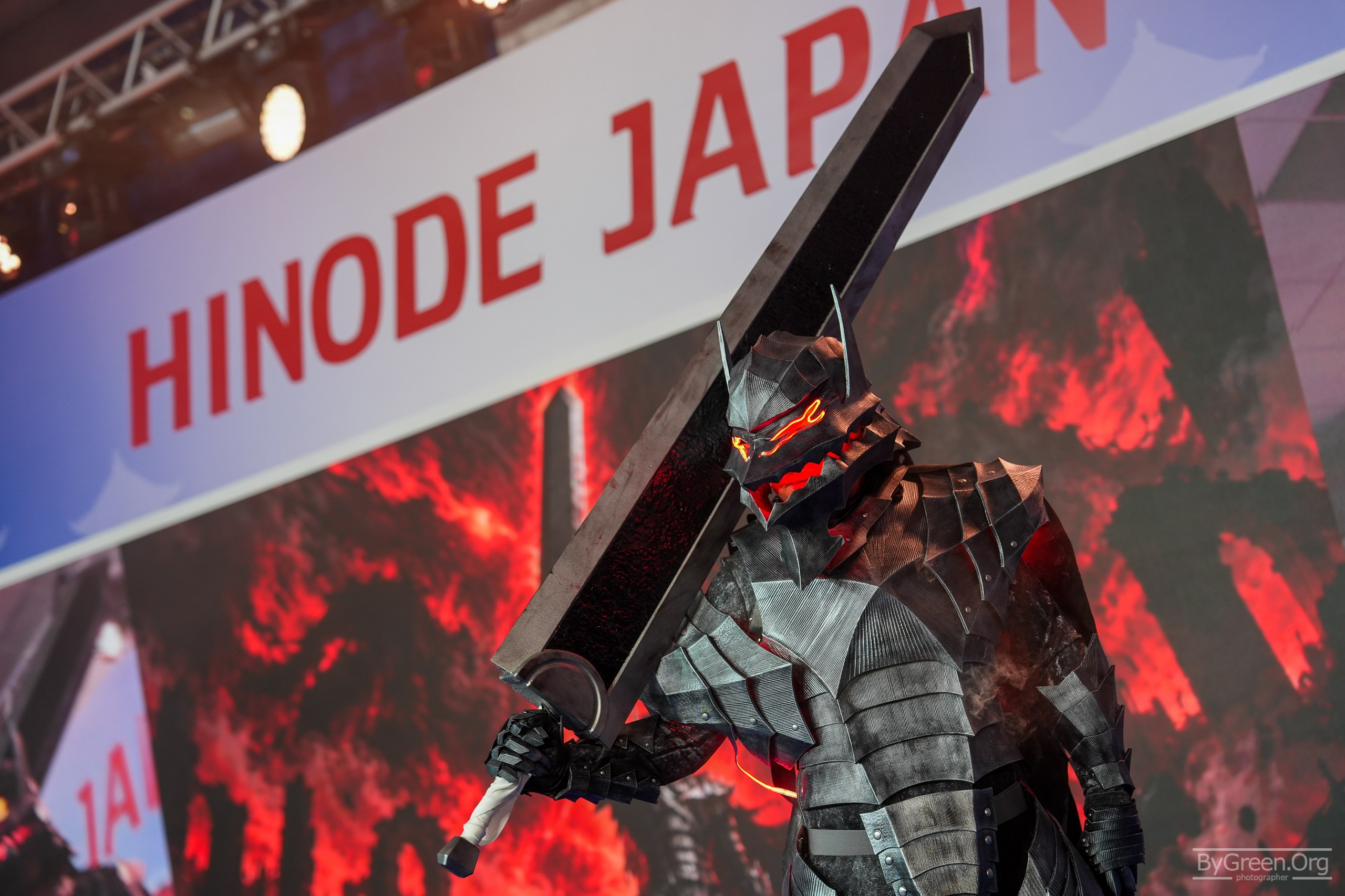 Cosplay of Guts from Berserk — Berserker armour, Dragonslayer on his shoulder, Hinode 2026, Moscow