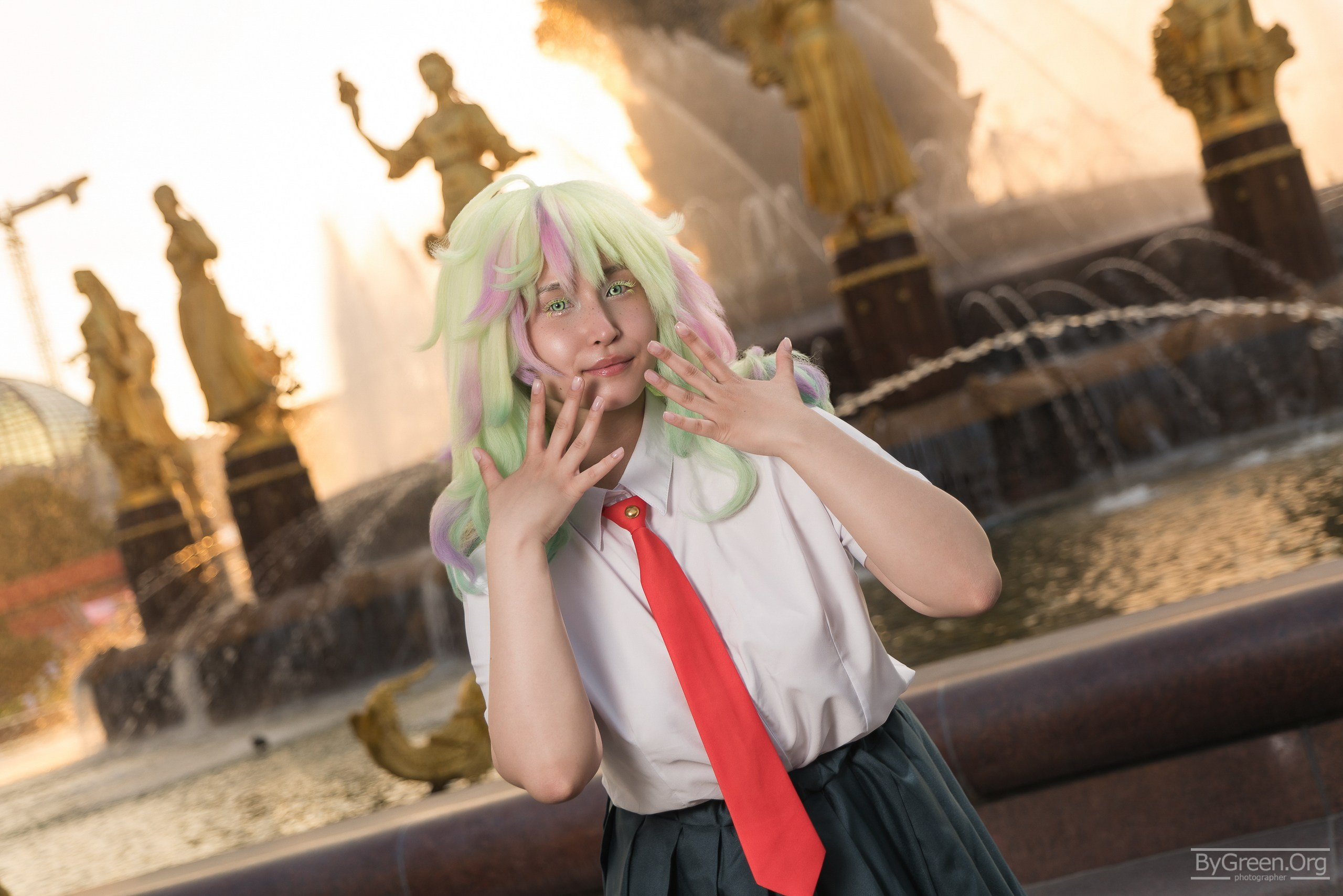 Cosplay from My Hero Academia — white shirt and red tie, VK Fest 2026, Moscow
