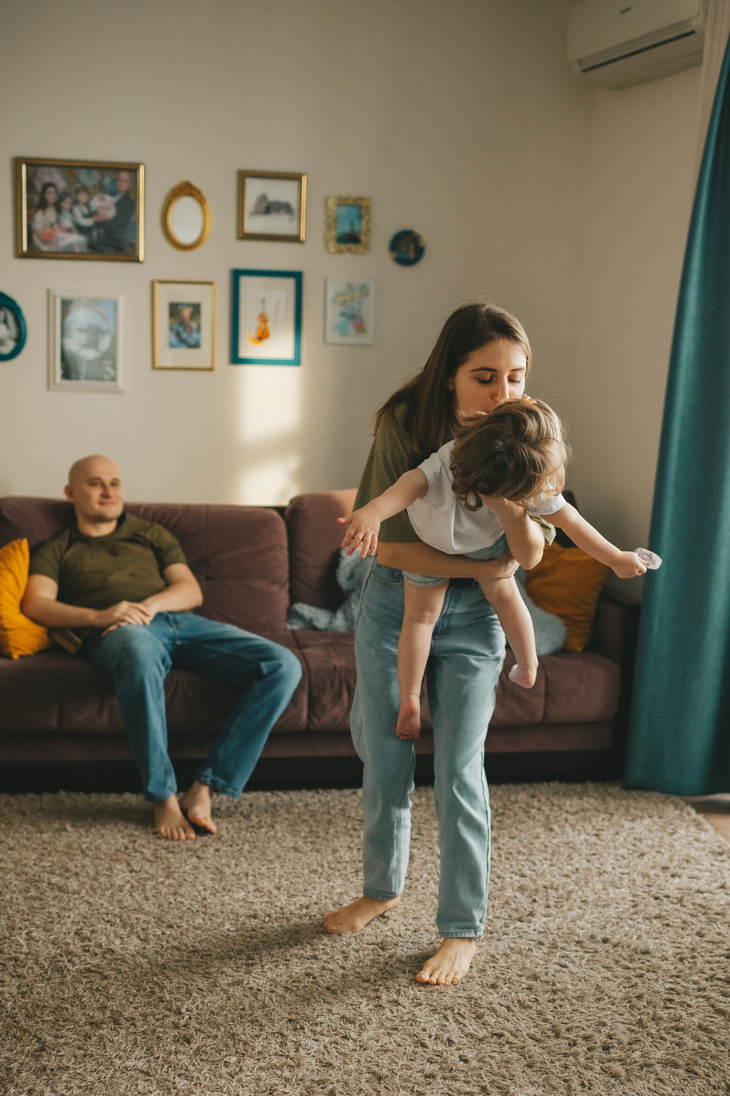 Семья Пети и Алёны (домашняя фотосессия). Семейный и детский фотограф и видеограф в Москве, Дрокина Наталья