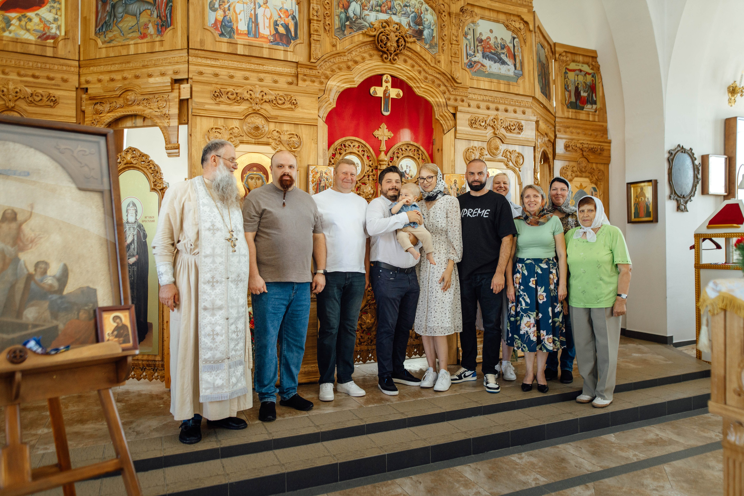 Крещение Энвера (Михаила), д. Колядищи, храм Успения Пр. Богородицы, август 2025