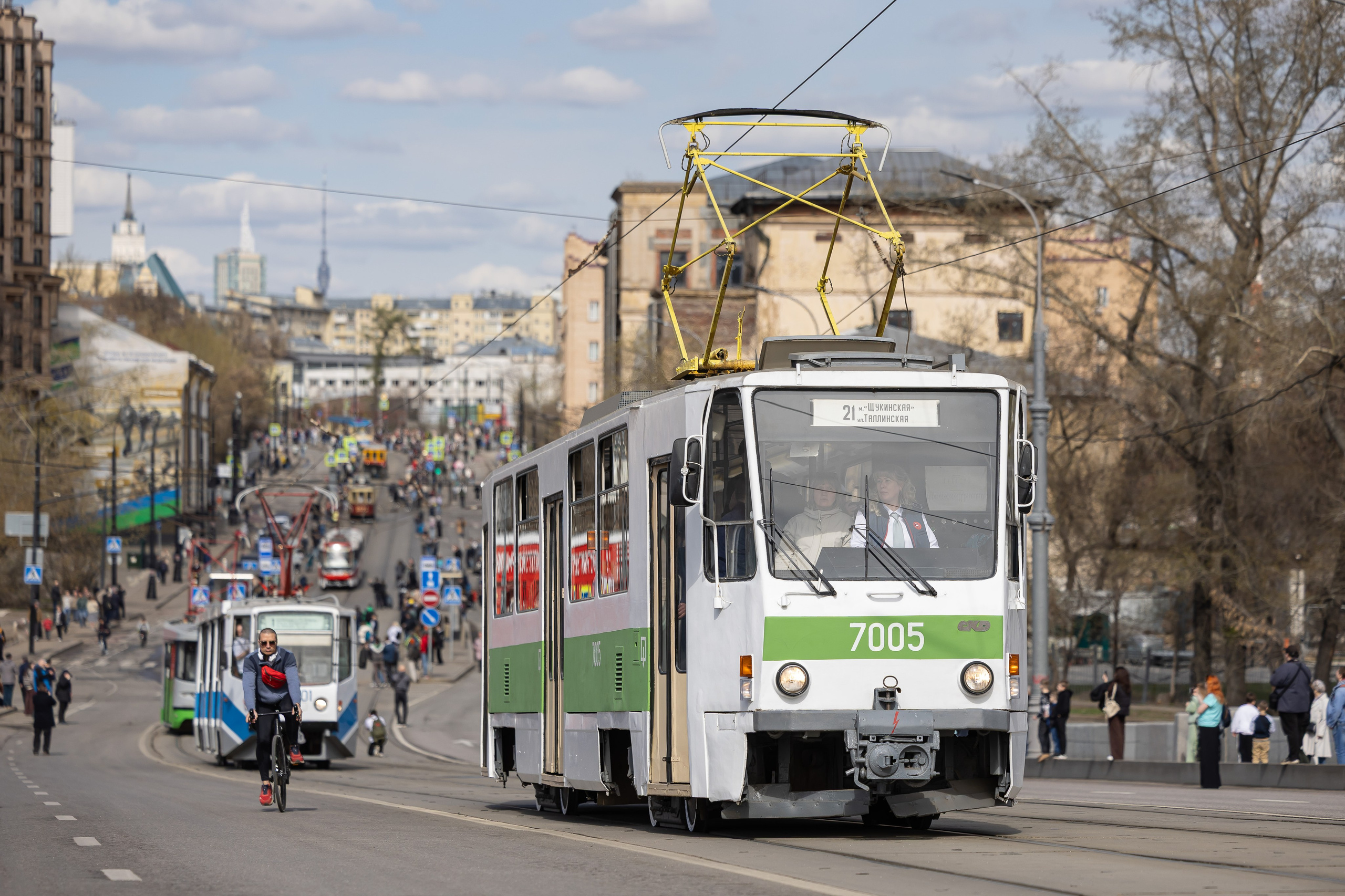 Парад трамваев 4 апреля в Москве. Фотограф Владимир Охрименко