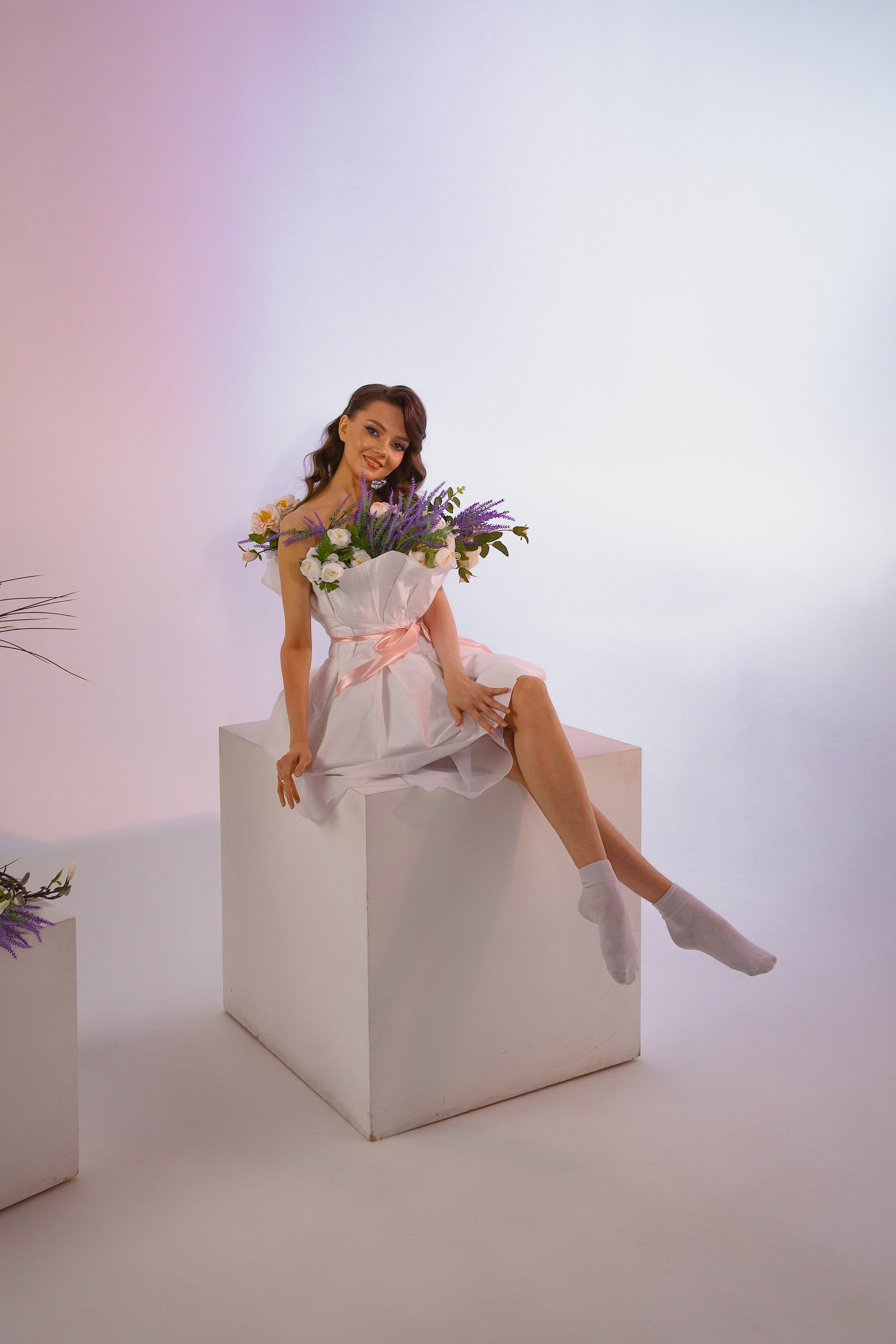 Фотосессия в фотостудии девушки. 