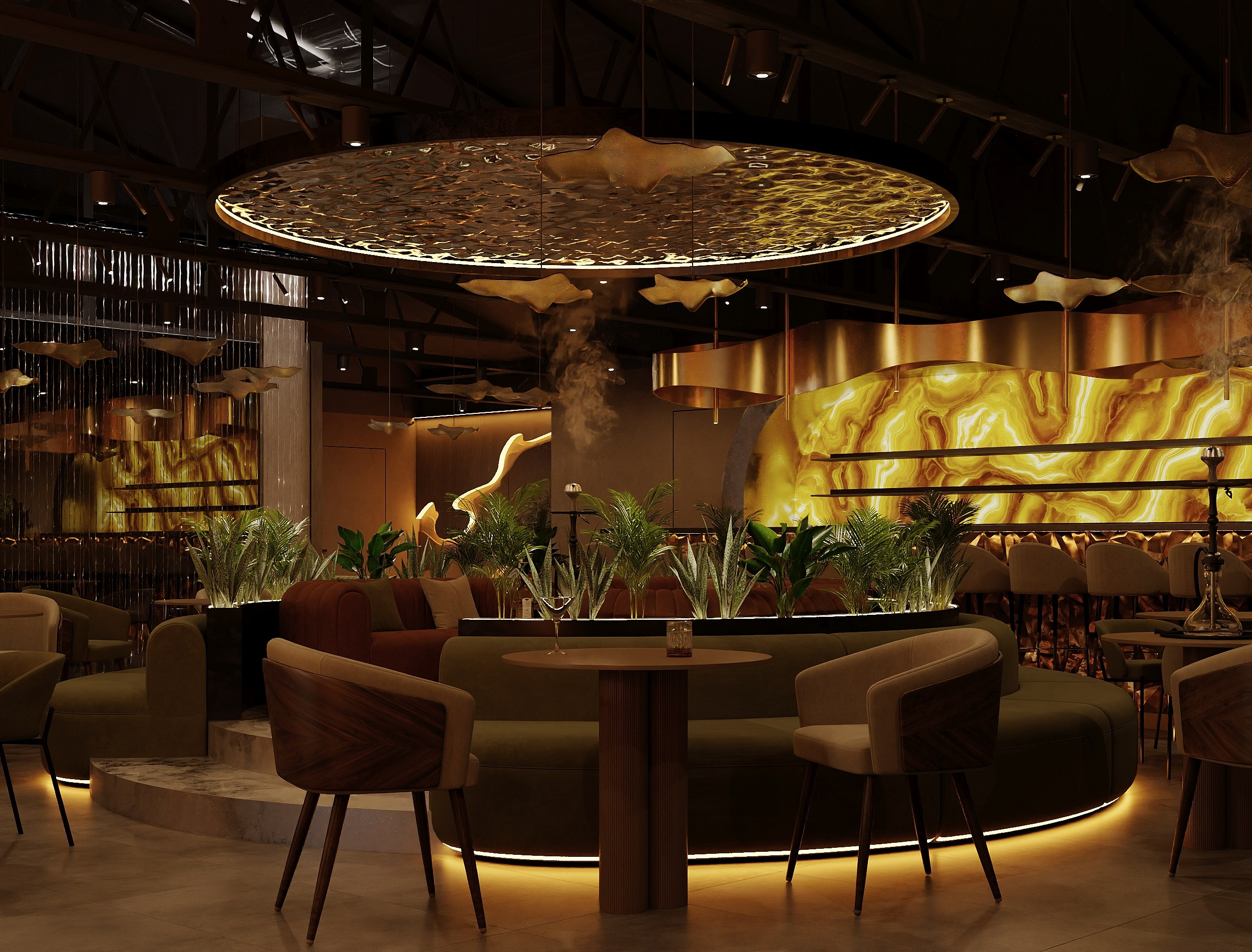 Кальянная Oazis Lounge. Студия дизайна интерьера в Москве T.Art Design