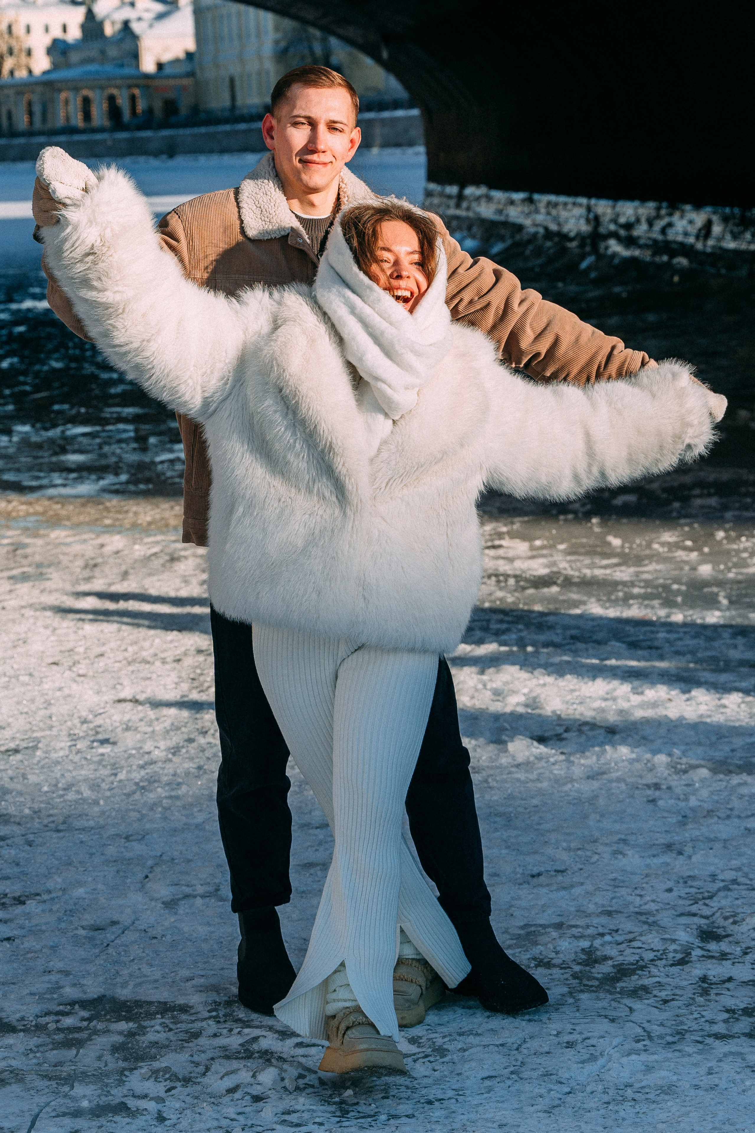 Лавстори на льду по рекам и каналам Санкт-Петербурга