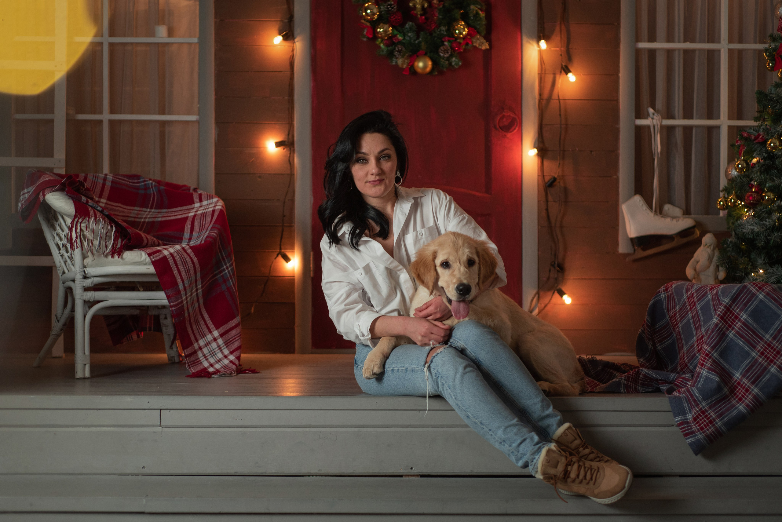 Света и Чарли. Новый год. Фотограф анималист в Казани Алина Сулейманова. Фотограф животных