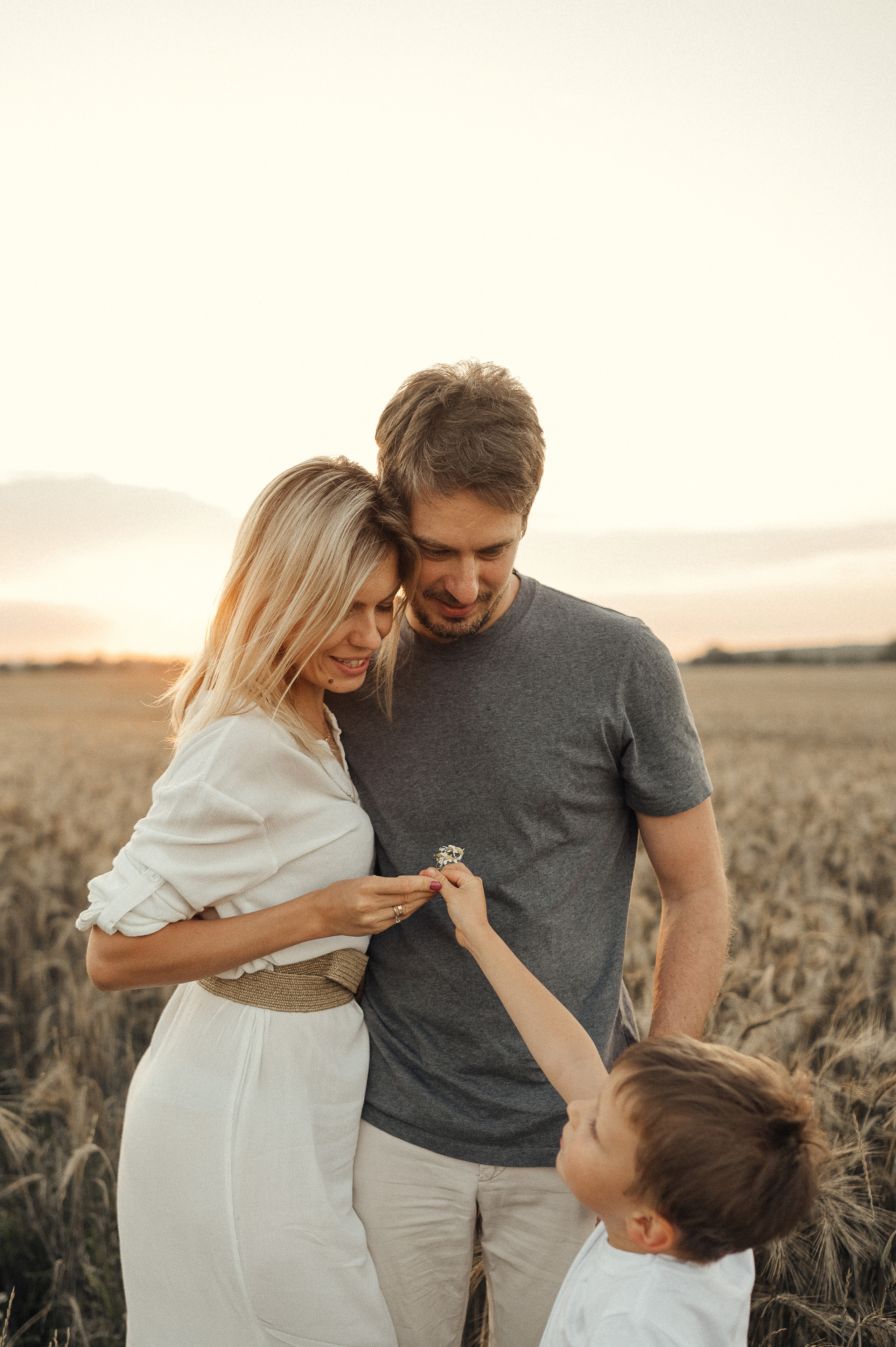 Семейная фотосессия в поле, пшеница. Фотограф и видеограф в Санкт-Петербурге Полина Янушко. Съёмка родов