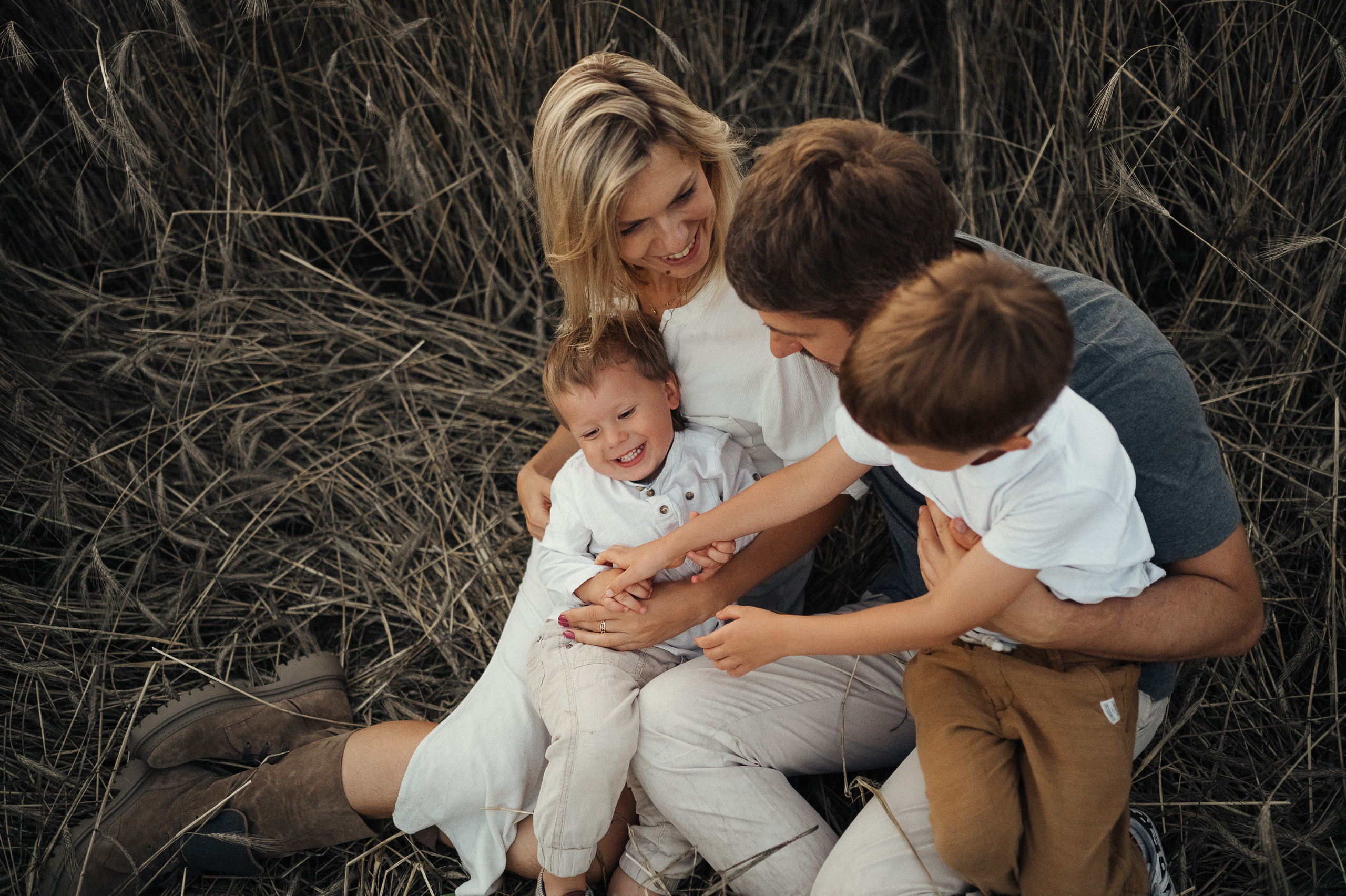 Семейная фотосессия в поле, пшеница. Фотограф и видеограф в Санкт-Петербурге Полина Янушко. Съёмка родов