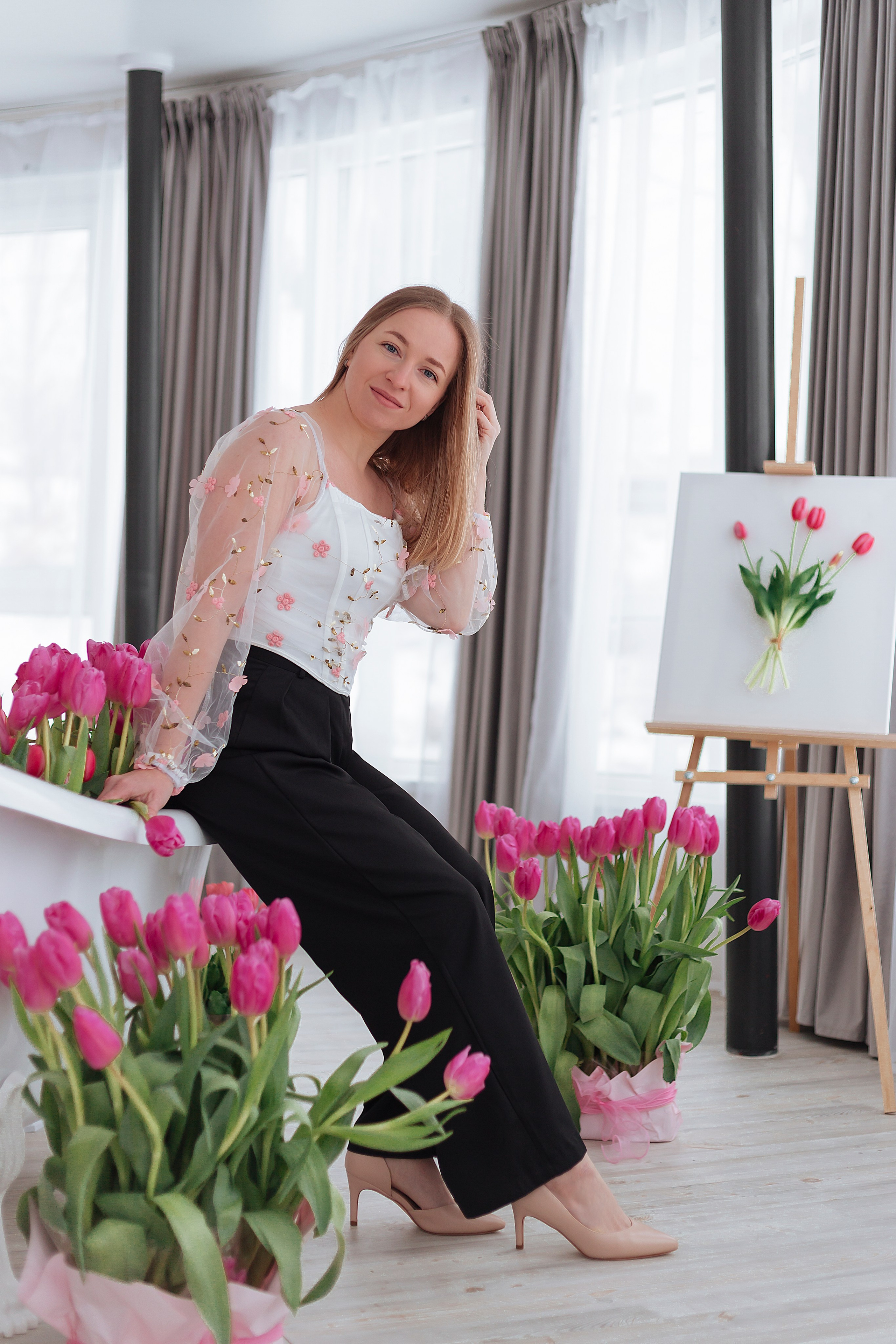 Ванная с тюльпанами. Фотограф Ольга Бобб Нижний Новгород