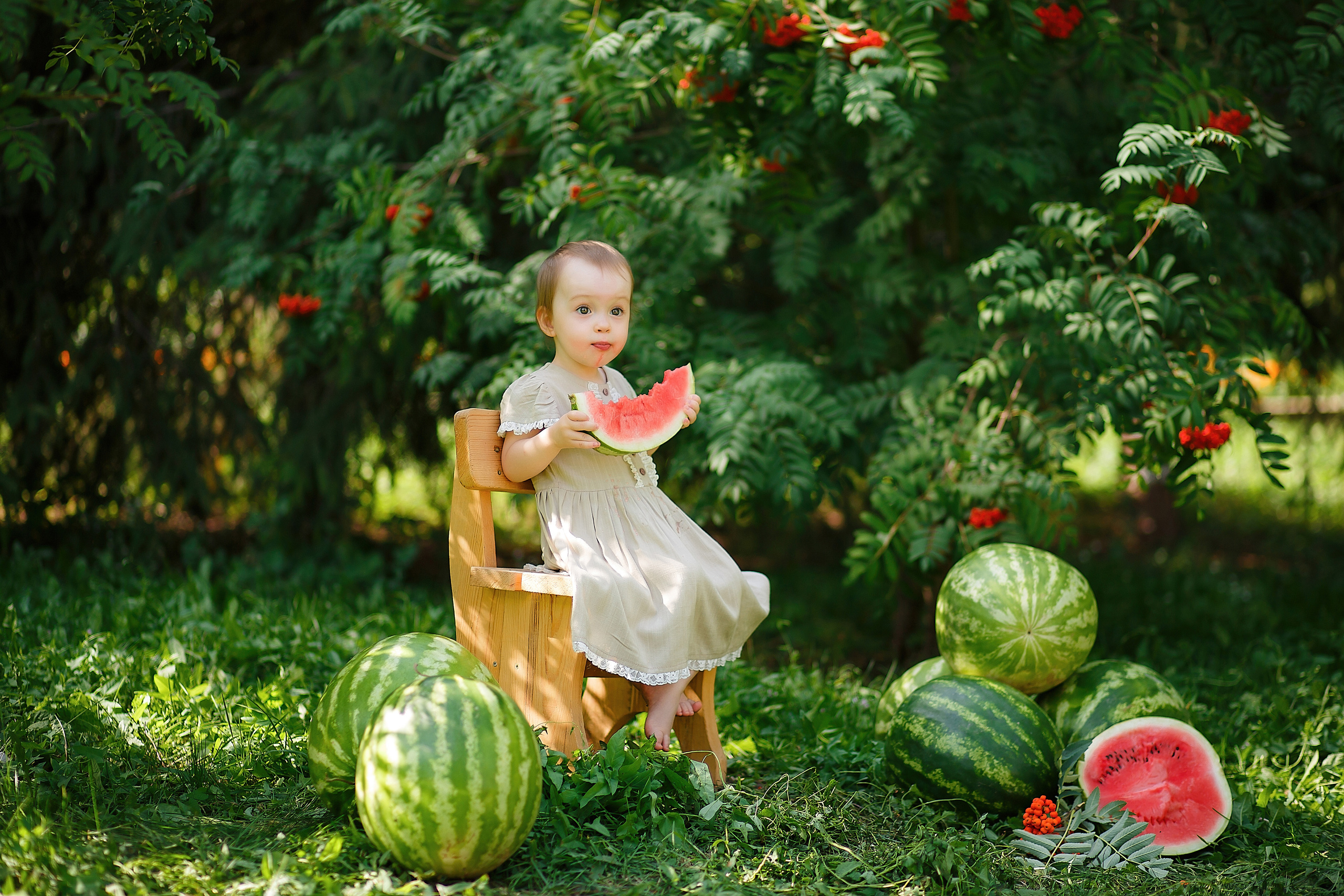 Детская фотосессия с арбузами. Семейный и детский фотограф в Стерлитамаке Разина Рахмангулова