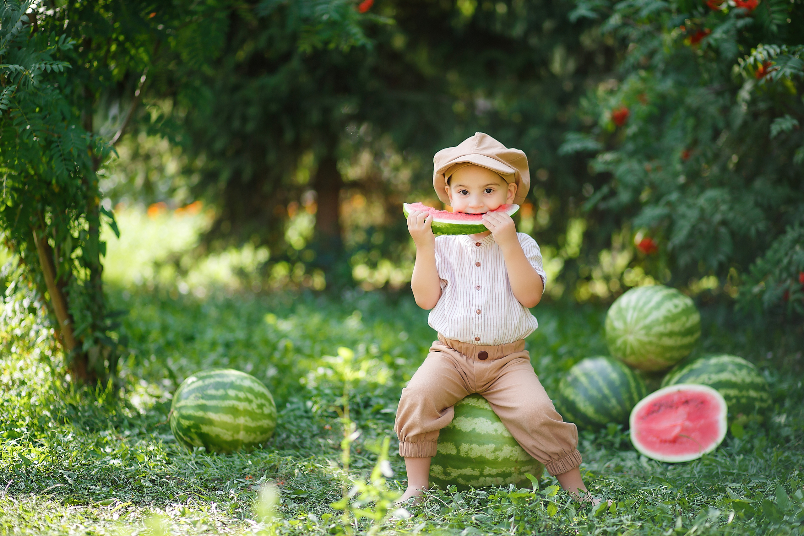 Детская фотосессия с арбузами. Семейный и детский фотограф в Стерлитамаке Разина Рахмангулова