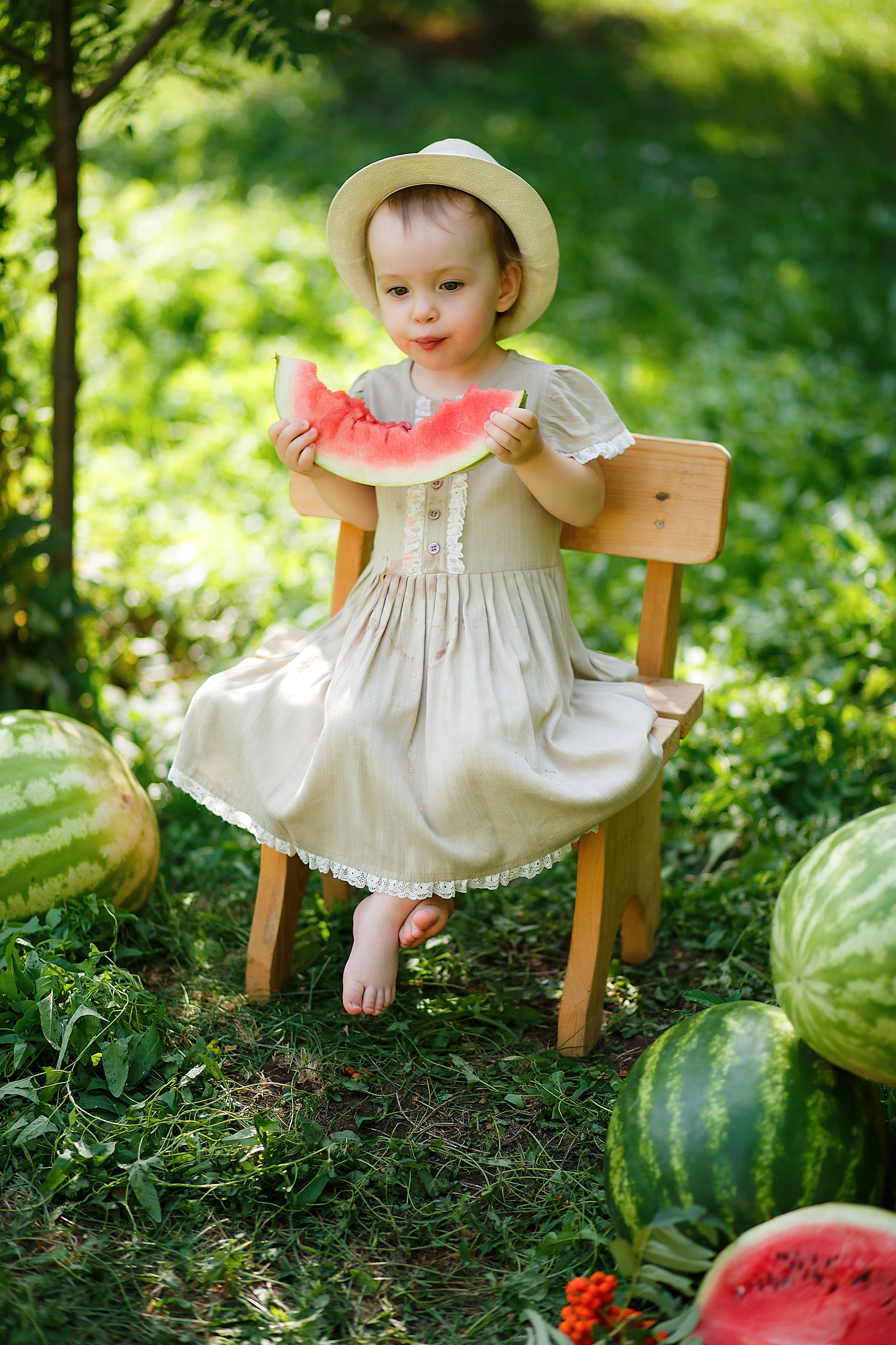 Детская фотосессия с арбузами. Семейный и детский фотограф в Стерлитамаке Разина Рахмангулова