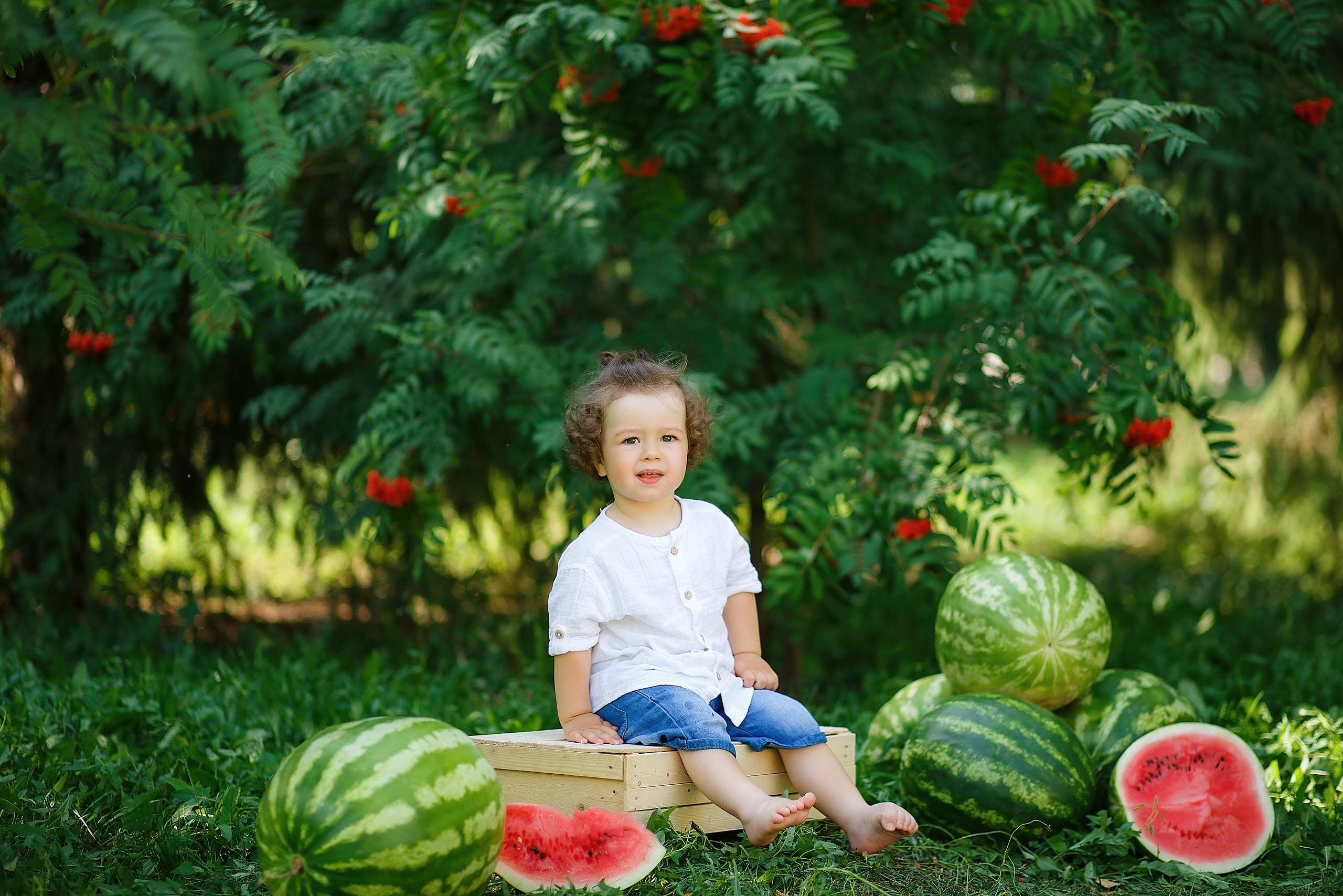 Детская фотосессия с арбузами. Семейный и детский фотограф в Стерлитамаке Разина Рахмангулова