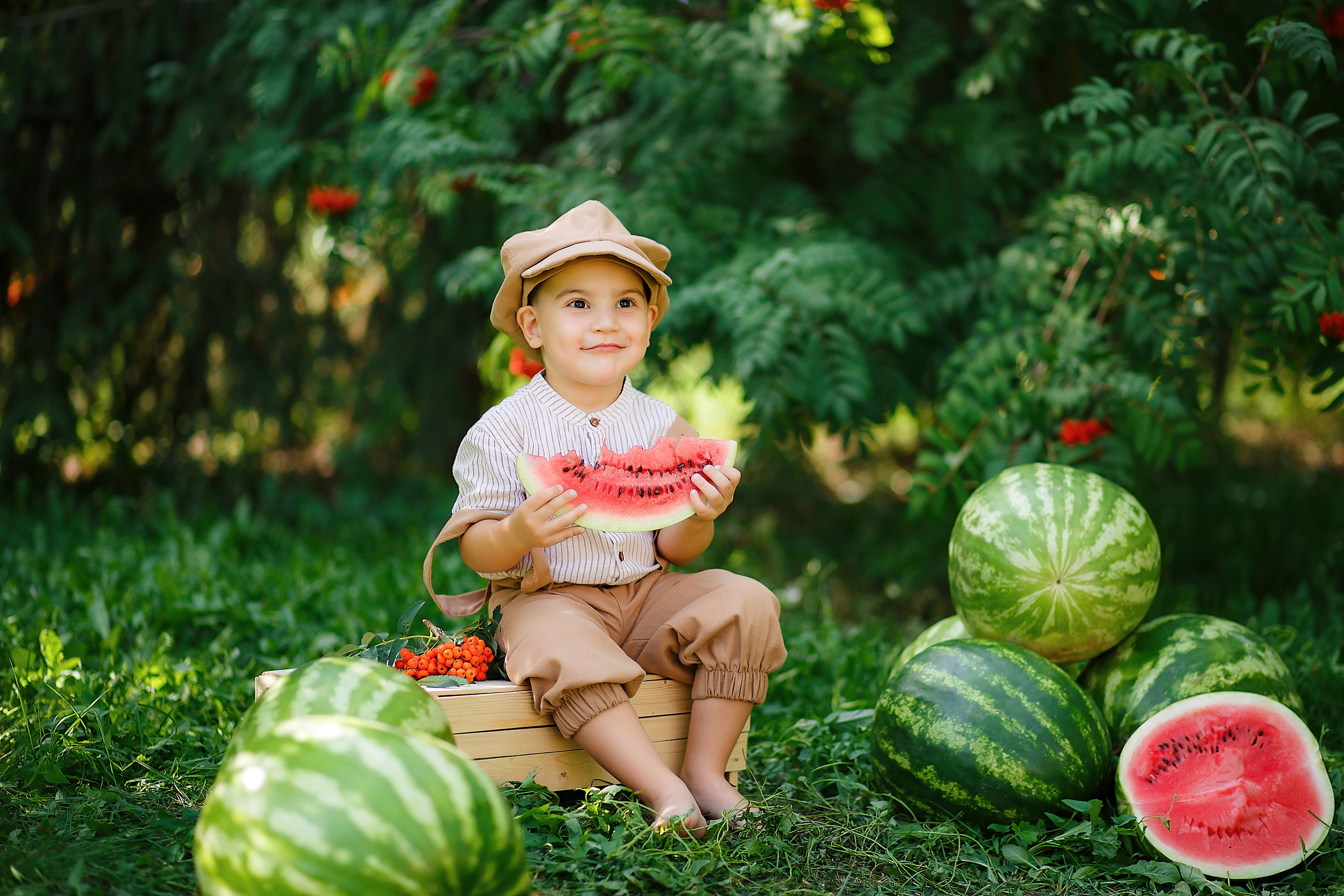 Детская фотосессия с арбузами. Семейный и детский фотограф в Стерлитамаке Разина Рахмангулова