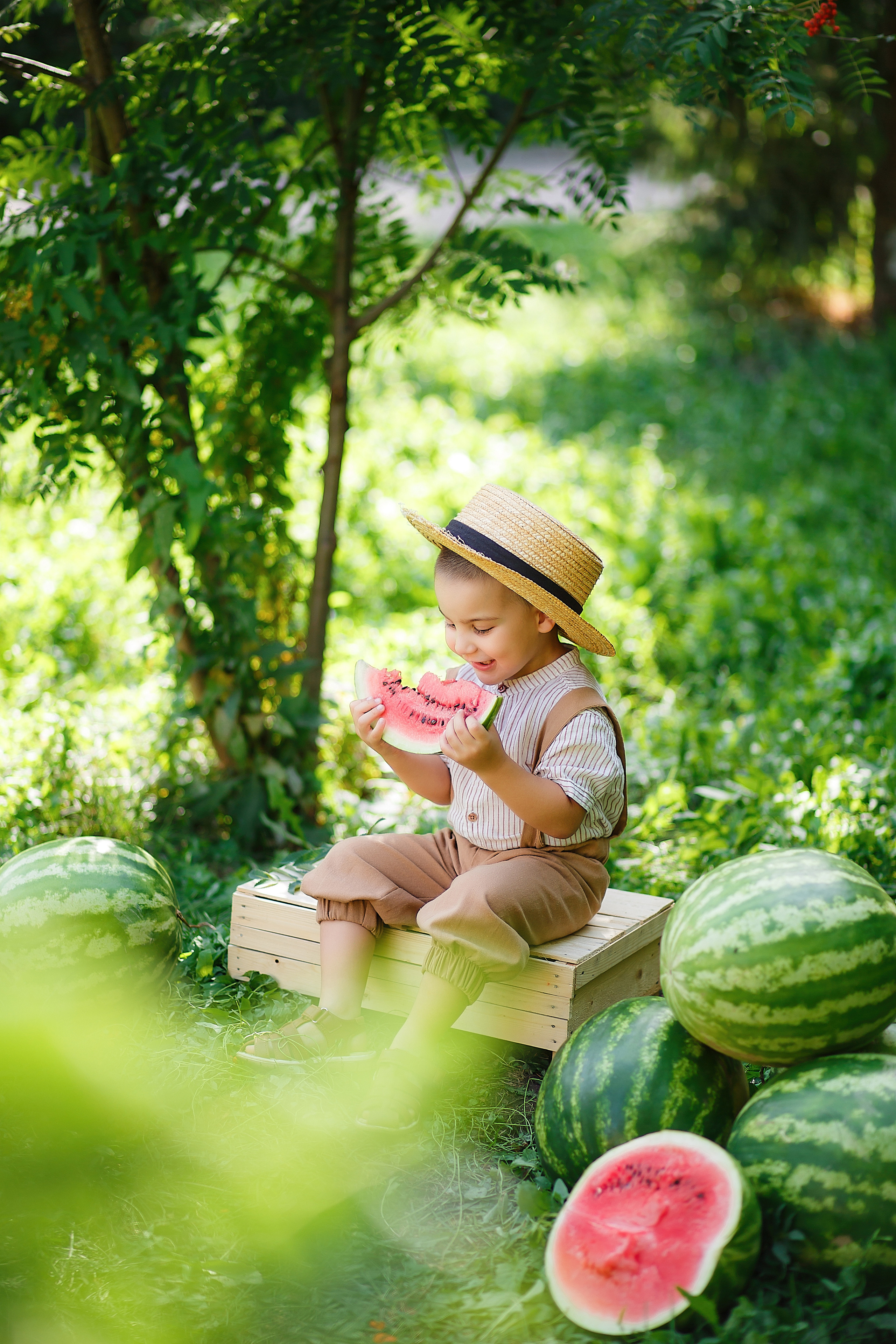 Детская фотосессия с арбузами. Семейный и детский фотограф в Стерлитамаке Разина Рахмангулова