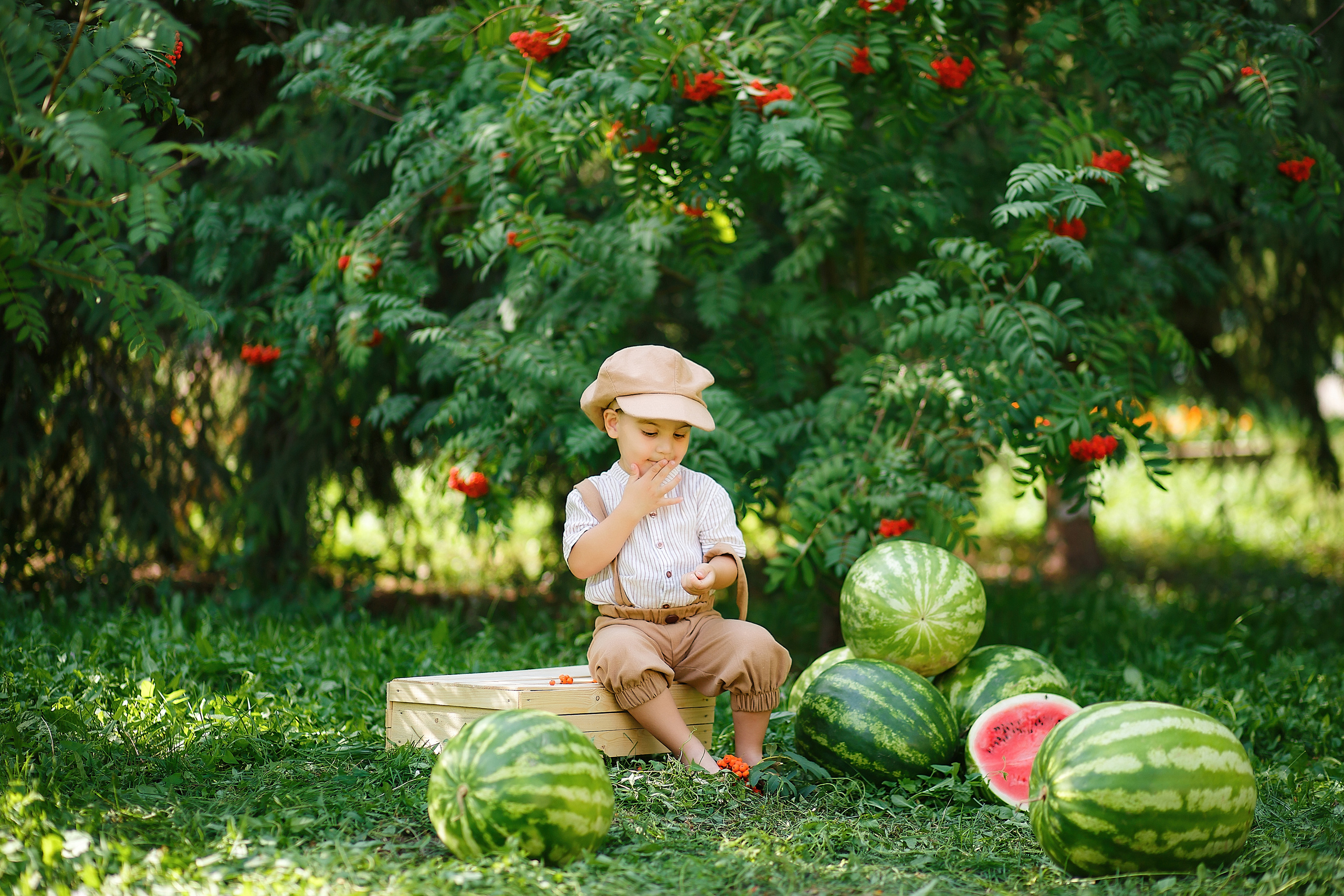 Детская фотосессия с арбузами. Семейный и детский фотограф в Стерлитамаке Разина Рахмангулова