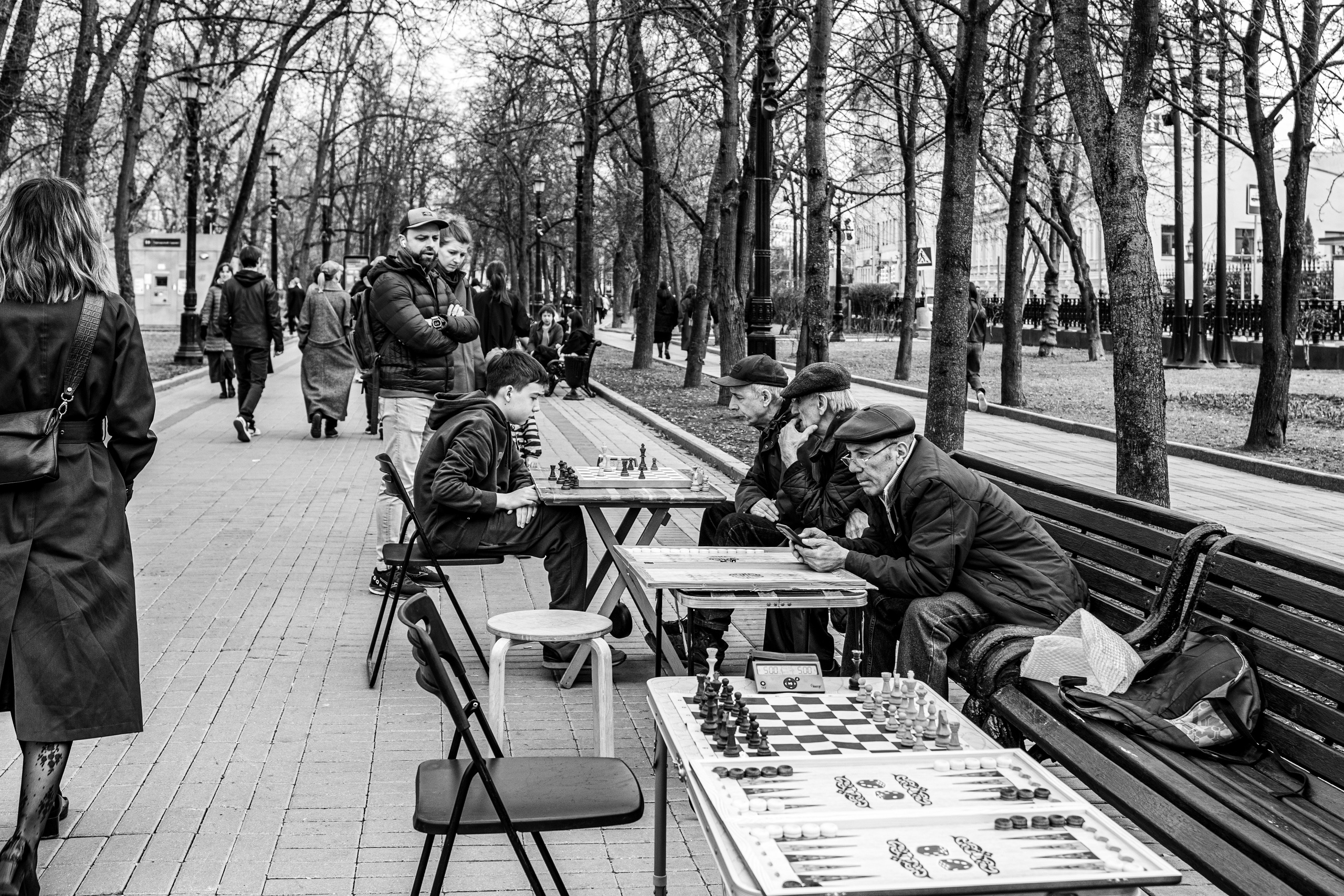 Шахматная партия на Чистопрудном бульваре.