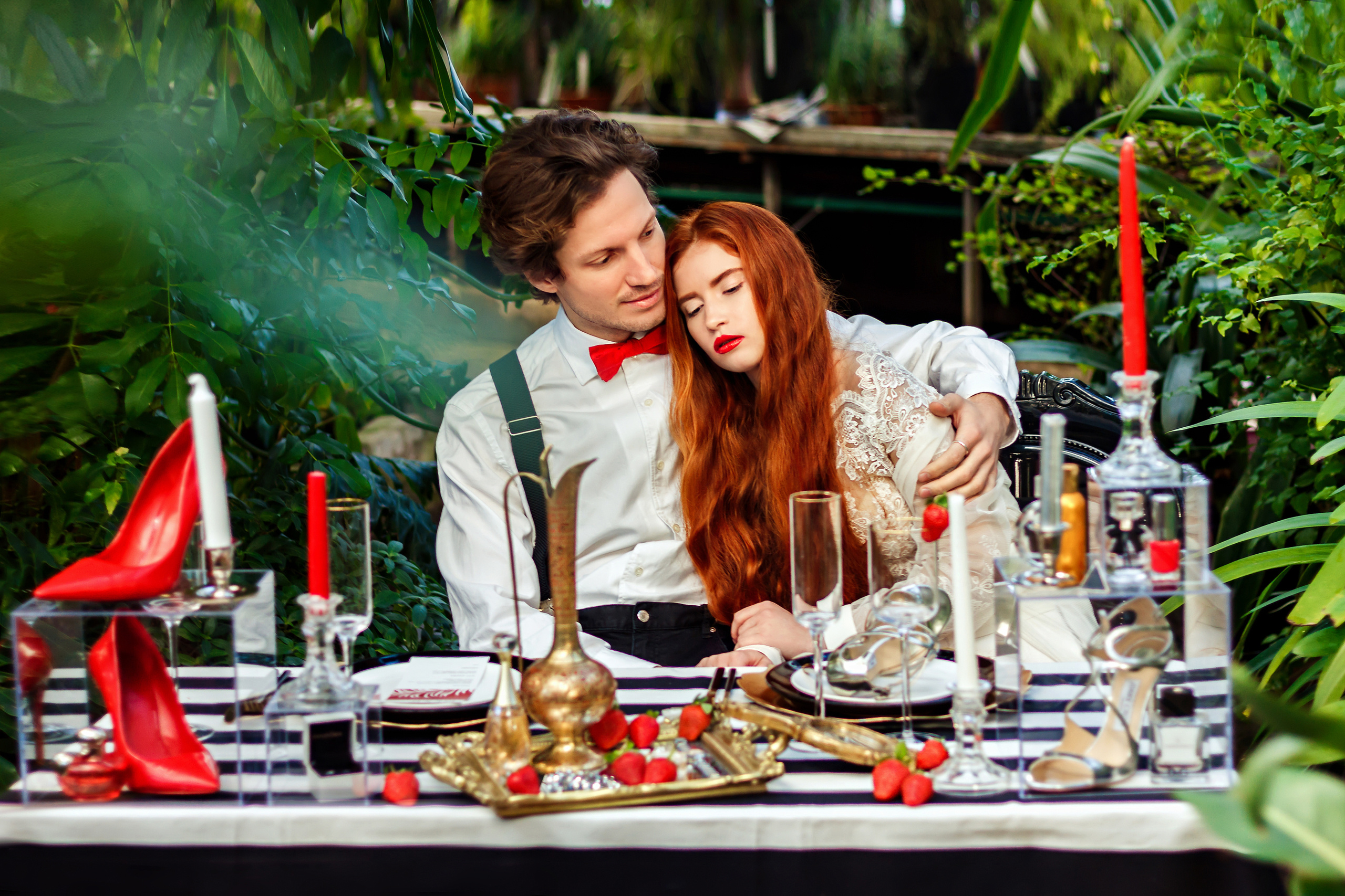 Фотосессия красивой пары в оранжерее. Деловая и Бизнес съемка в  Москве Инесса Грушко