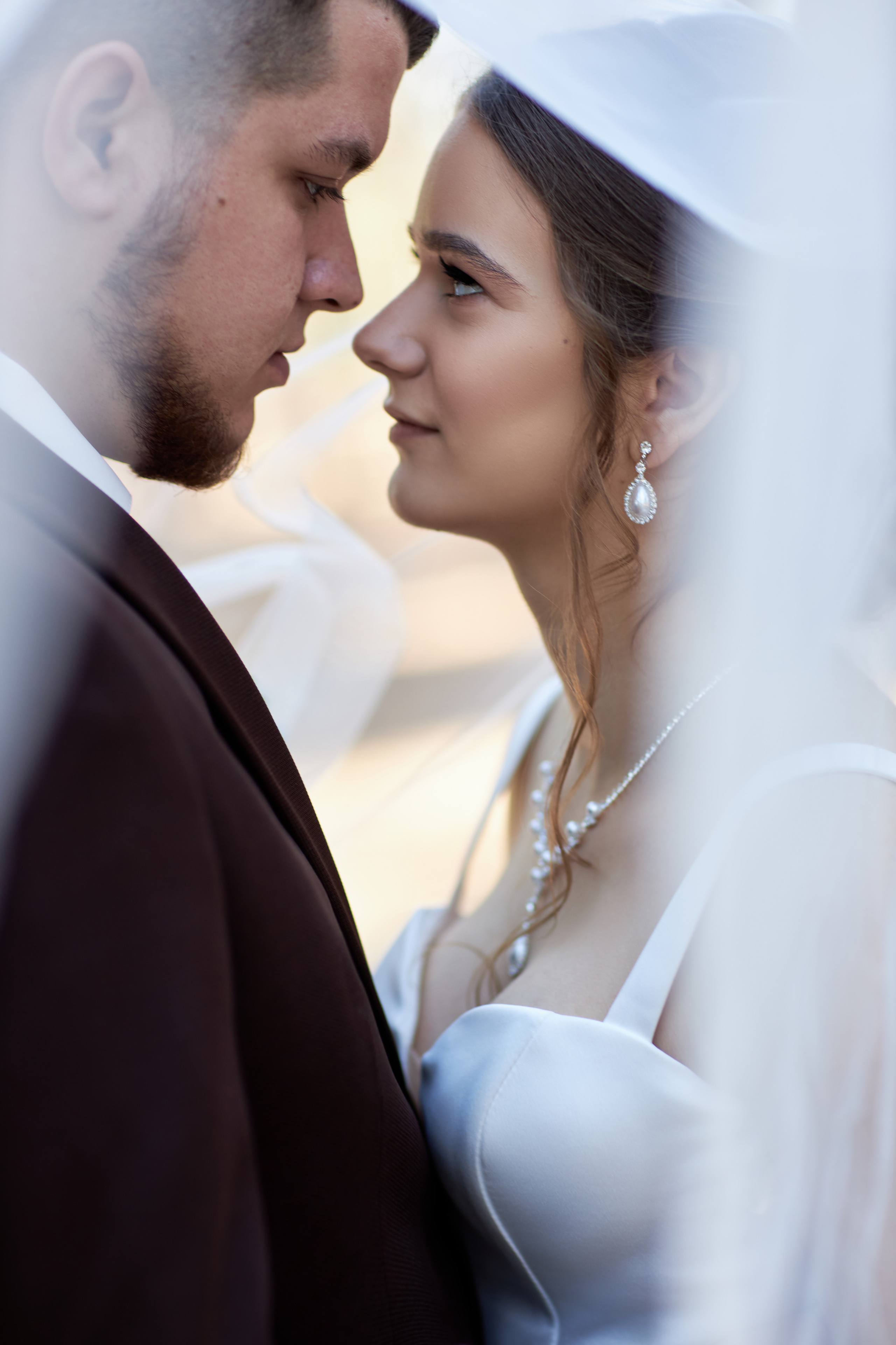 Жених и невеста под фатой