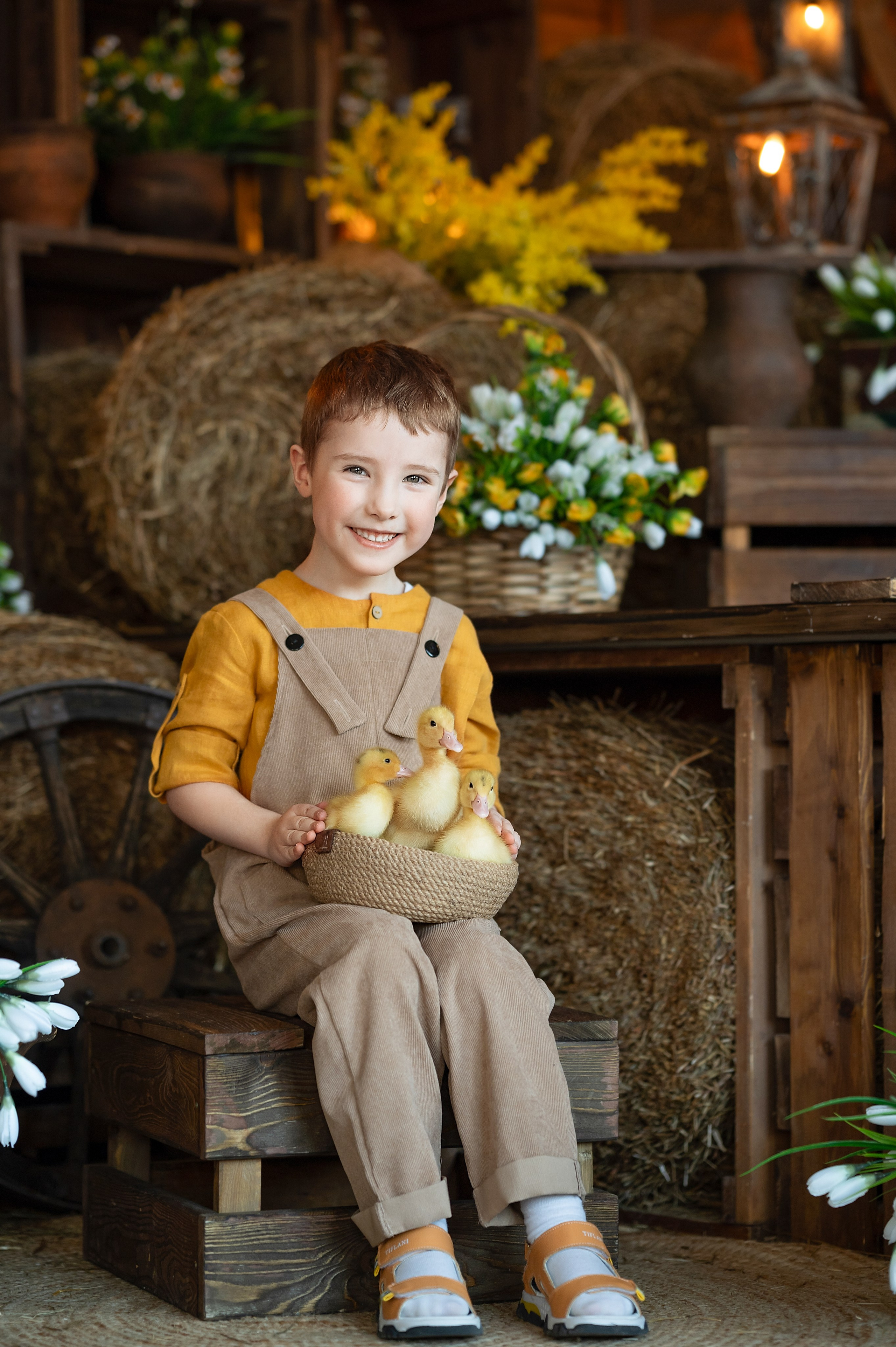 детская фотосессия с утятами