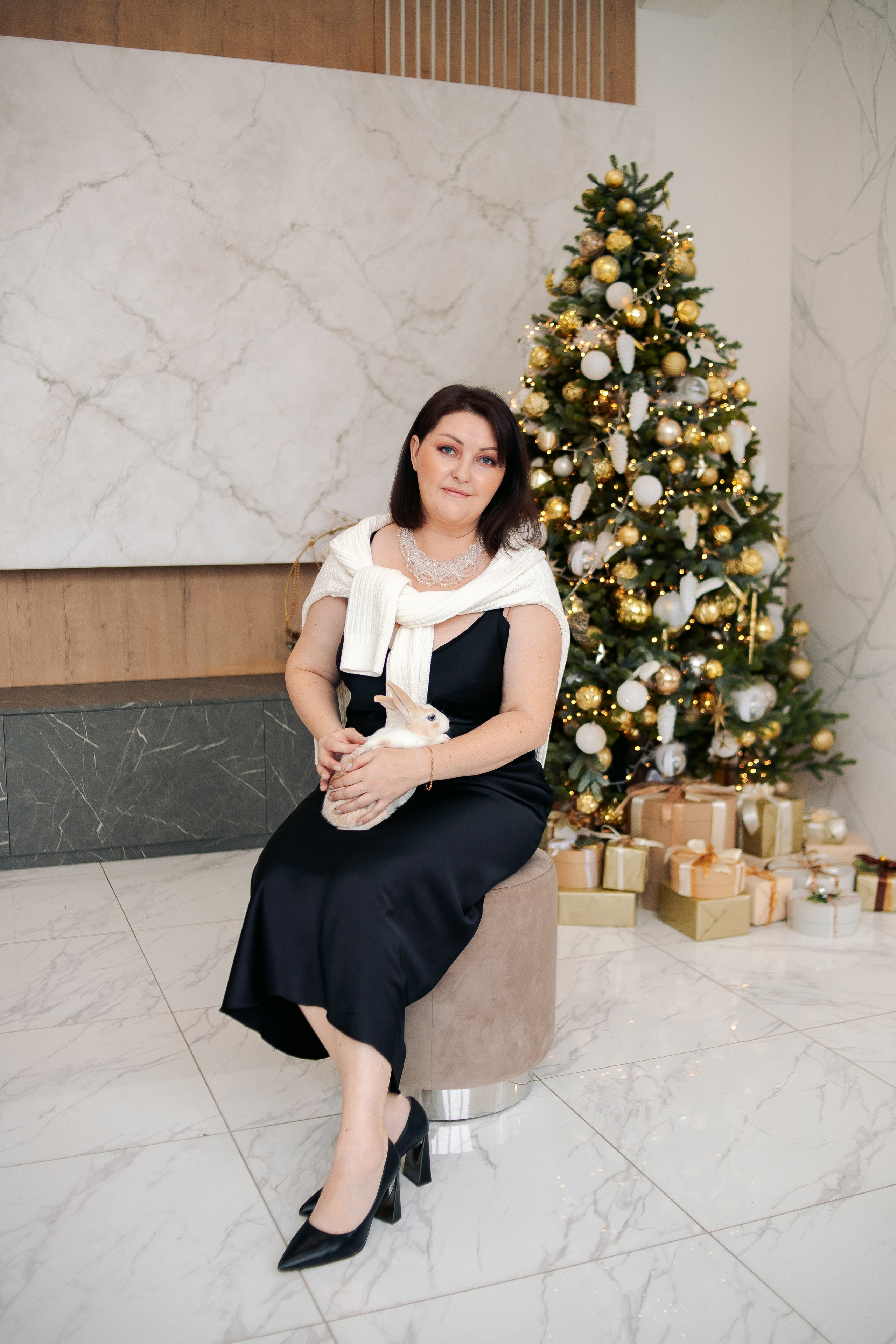 Семейная фотосессия в новогодних декорациях в фотостудии. Фотограф в Санкт-Петербурге, Анна Скворцова