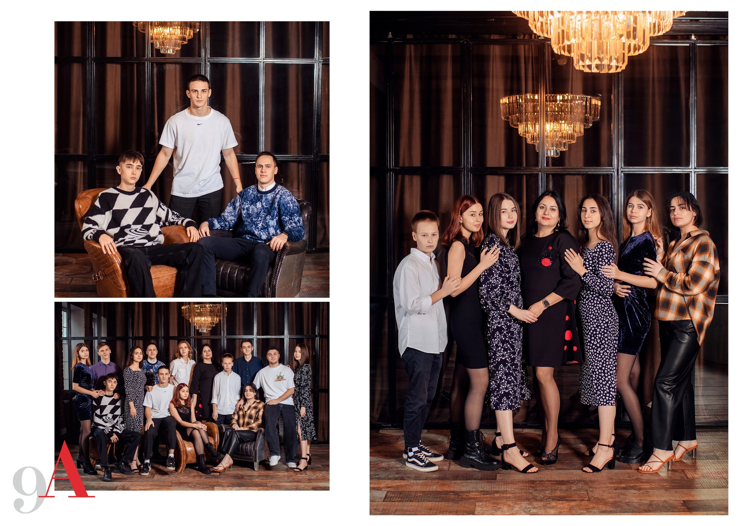 Фотосессия 11 класса в стильной студии для выпускного альбома