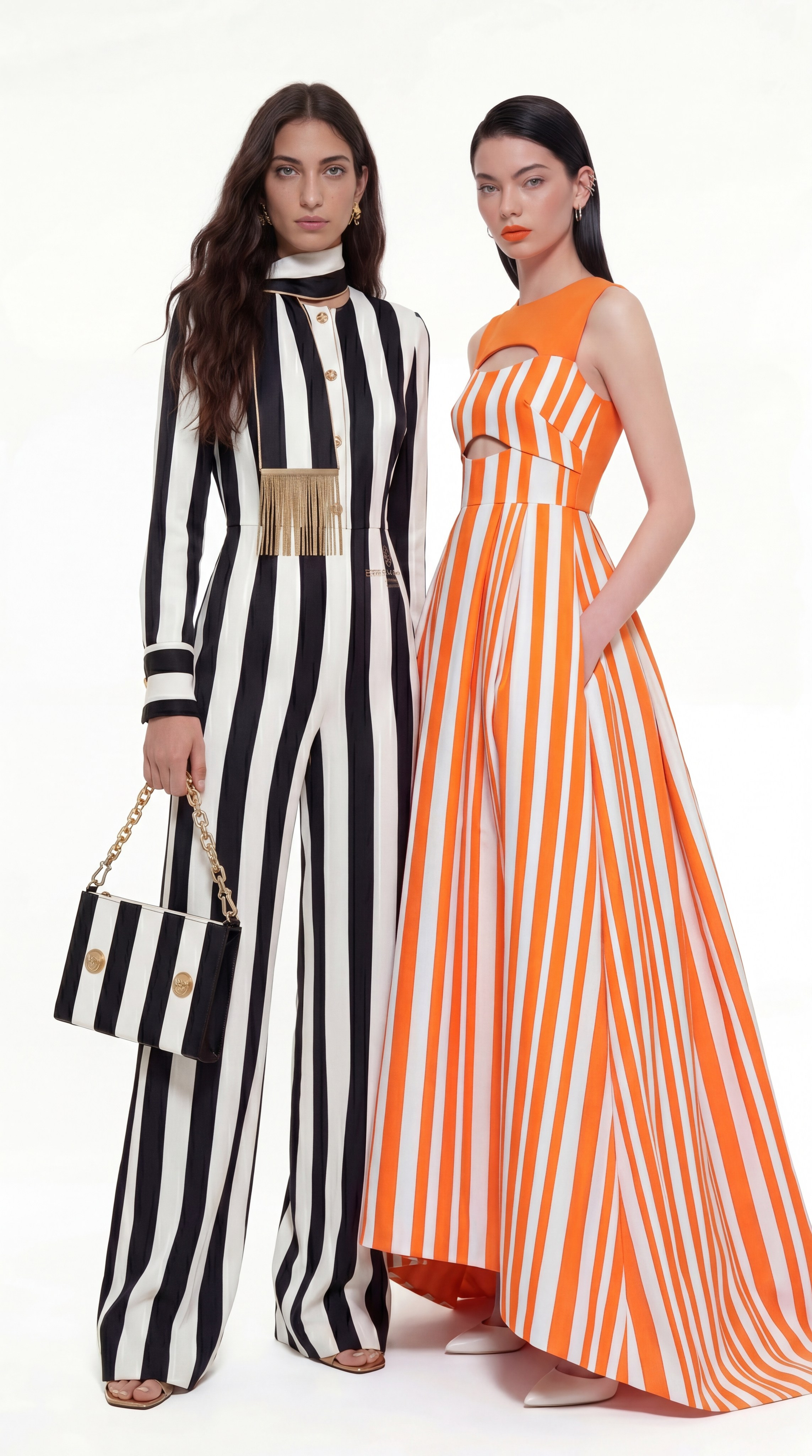 Студия ИИ-фотографии: модели в оранжевых платьях для каталога, без затрат на аренду и стилиста