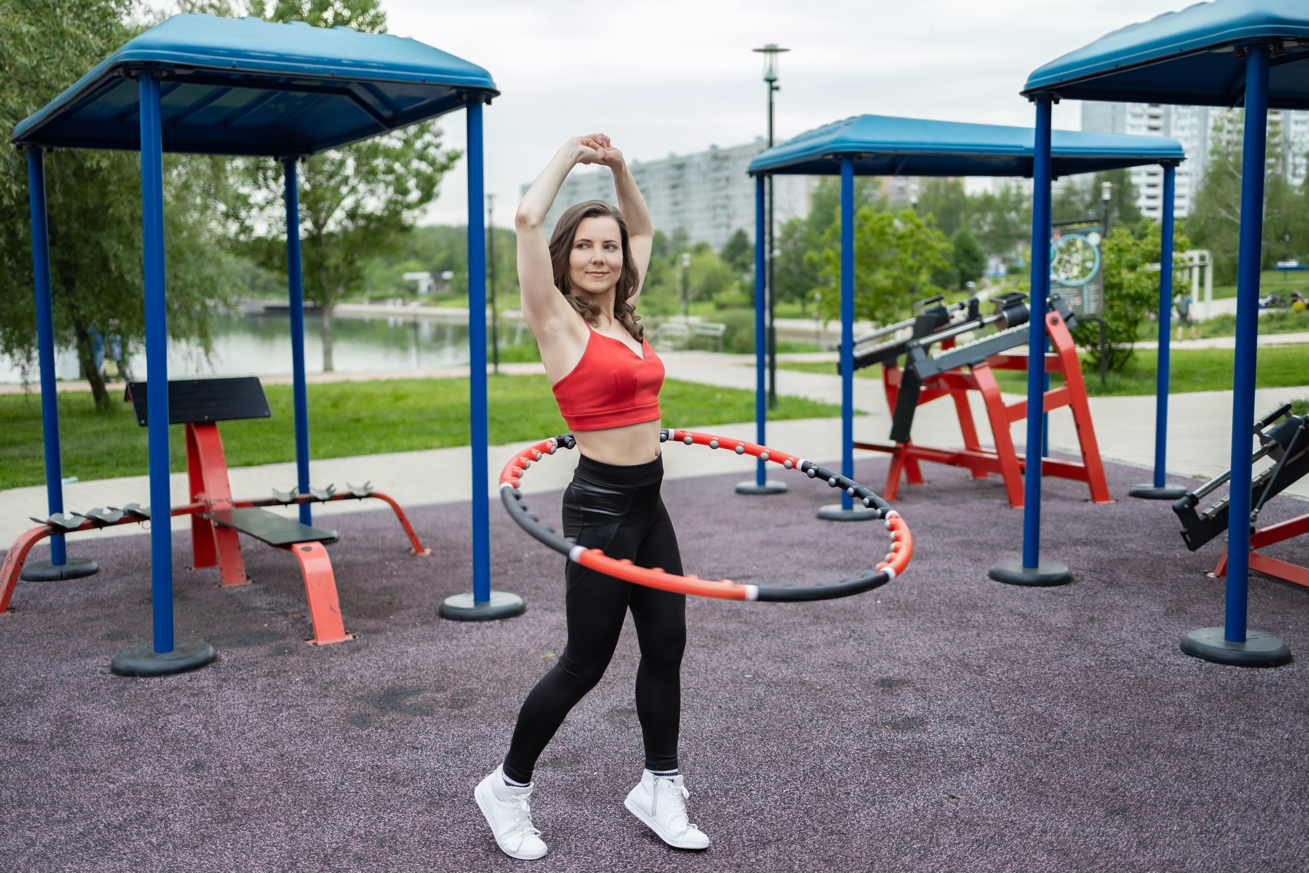 Спортивная фотосессия с хула хупом и йога, пилатес. Репортажный, семейный и студийный фотограф в Москве Демин Алексей