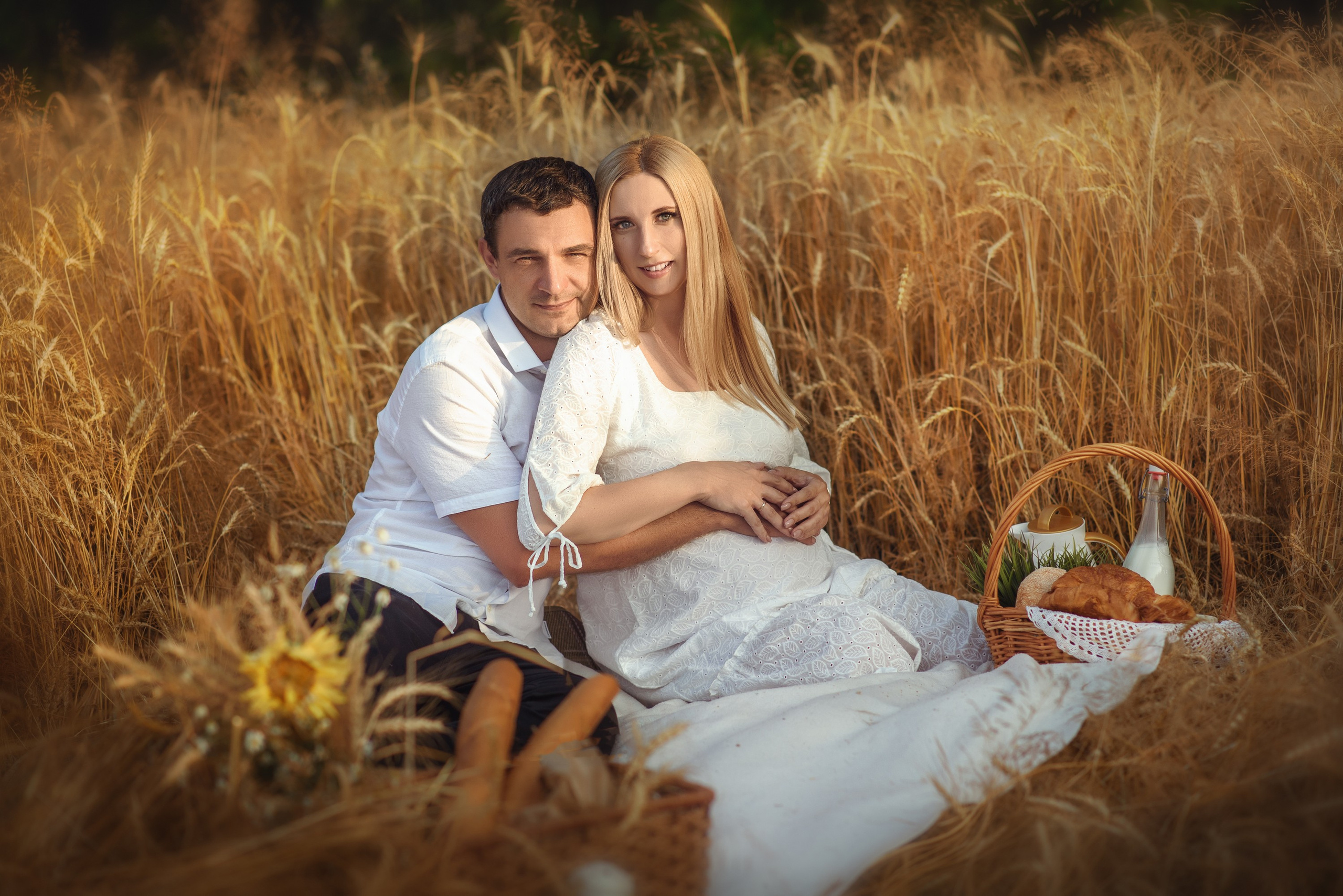 Пикник в пшеничном поле. Профессиональный фотограф в Рязани