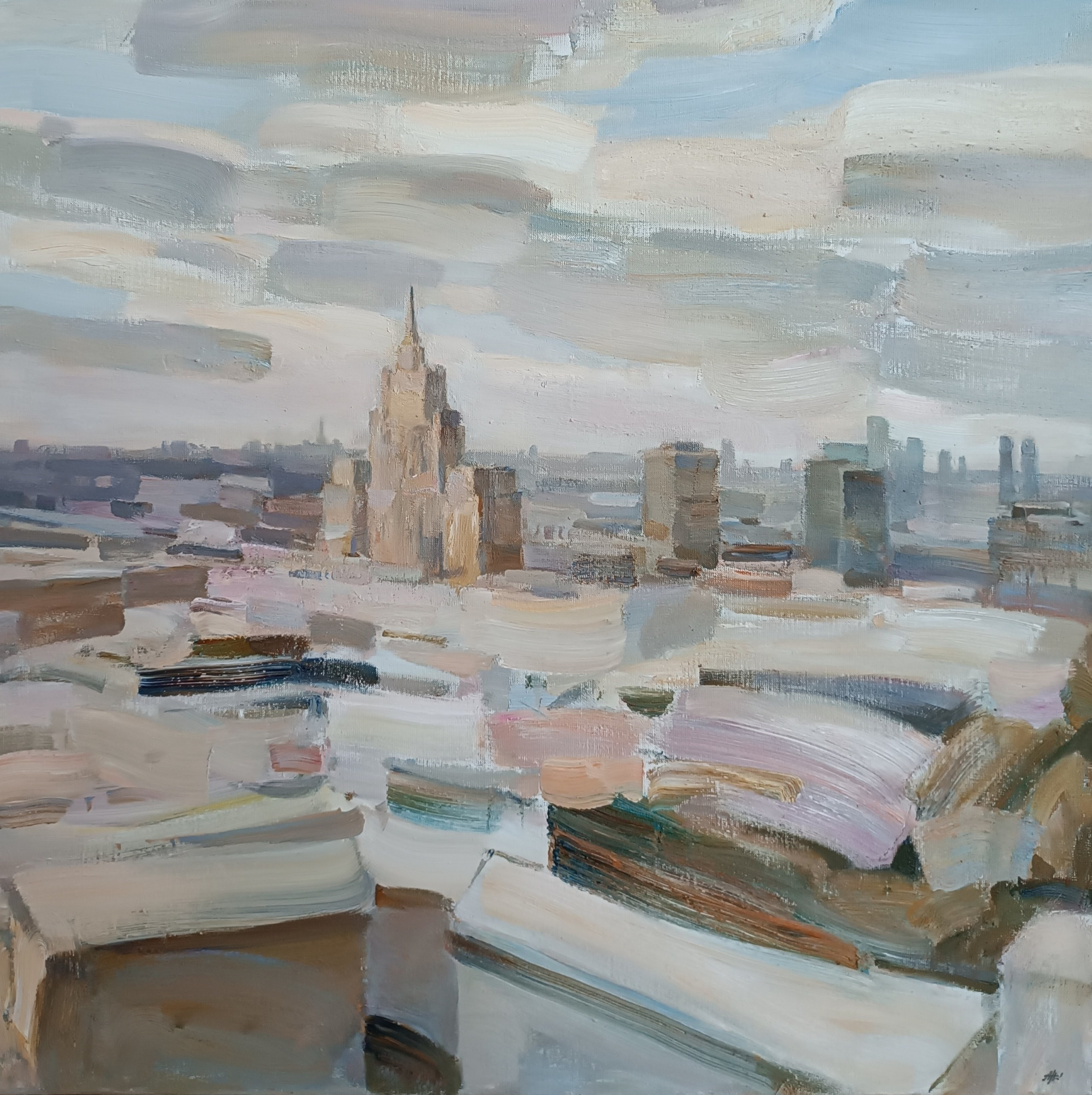 Над Москвой. Художник Алексей Никольский