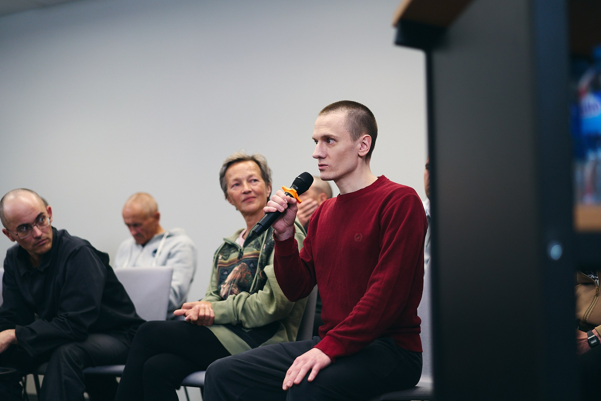 Press conference with Sviatlana Tsikhanouskaya and released political prisoners. Photographer in Vilnius