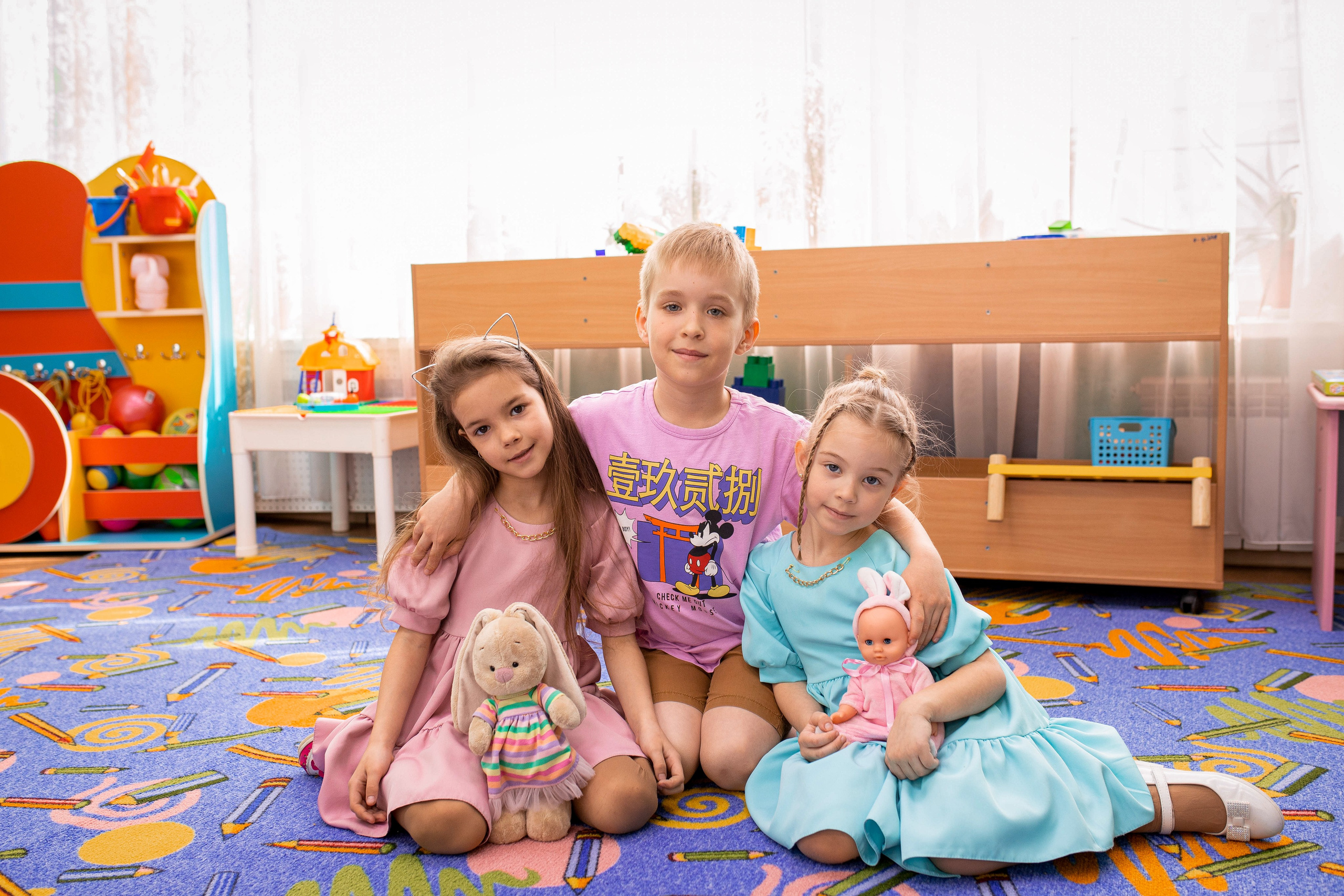 Степа, Даша и Алиса в детском саду. Семейный и детский фотограф город Тында Дарья