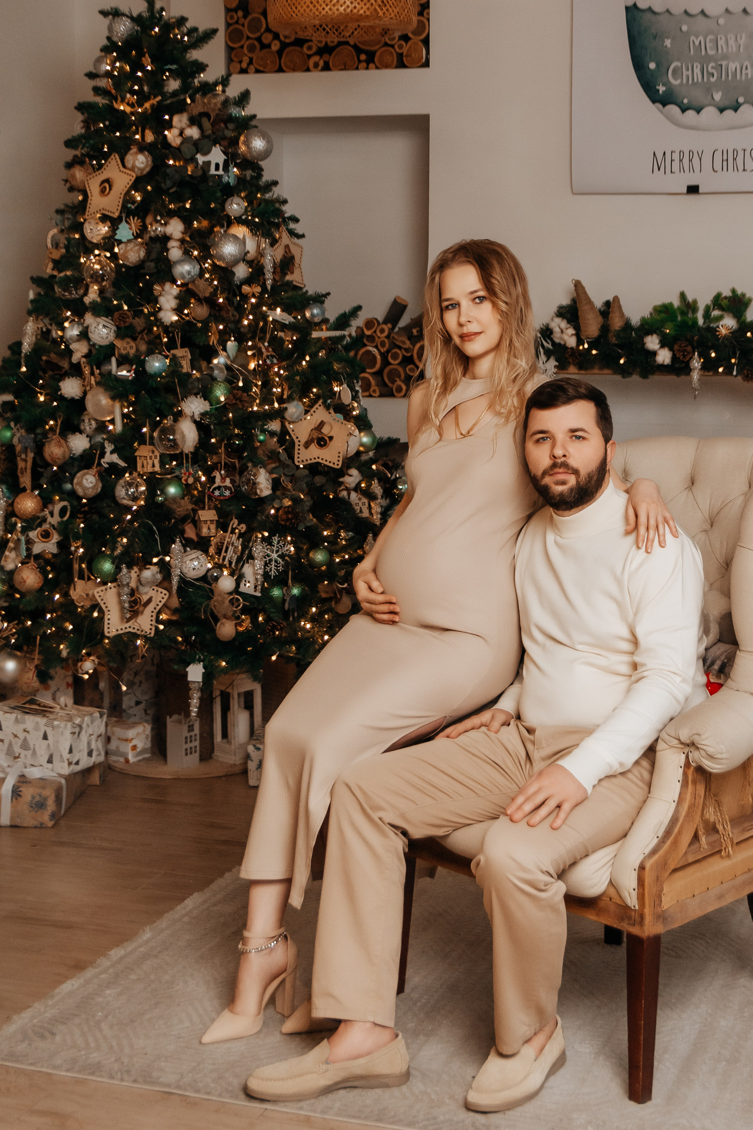 Новогодняя фотосессия беременности. Семейный и детский фотограф Кущ Наташа