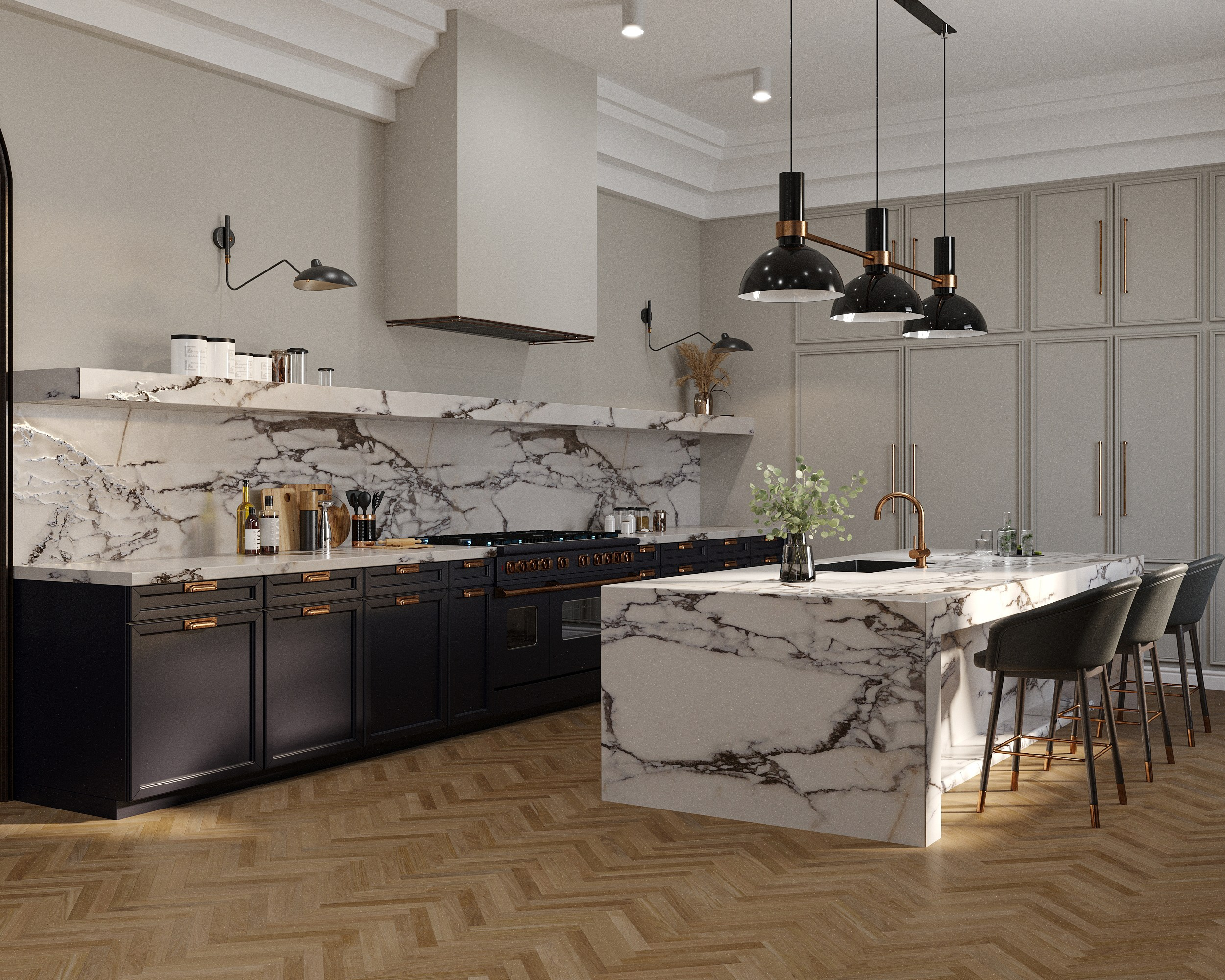 Кухня 63,3 кв. м. Королёва Анастасия | 3D визуализатор