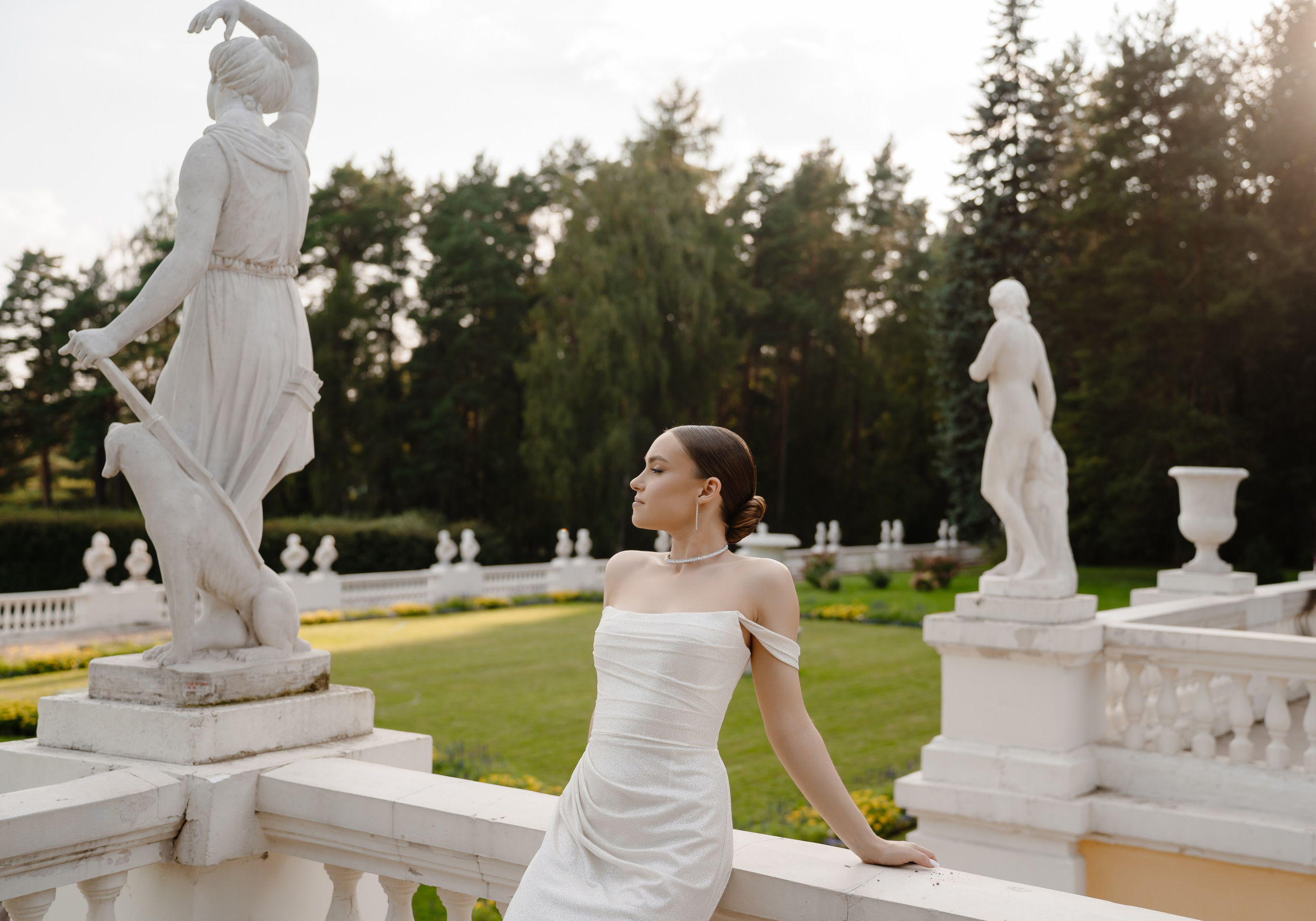 Фотосессия невесты в парке Усадьба Архангельское 