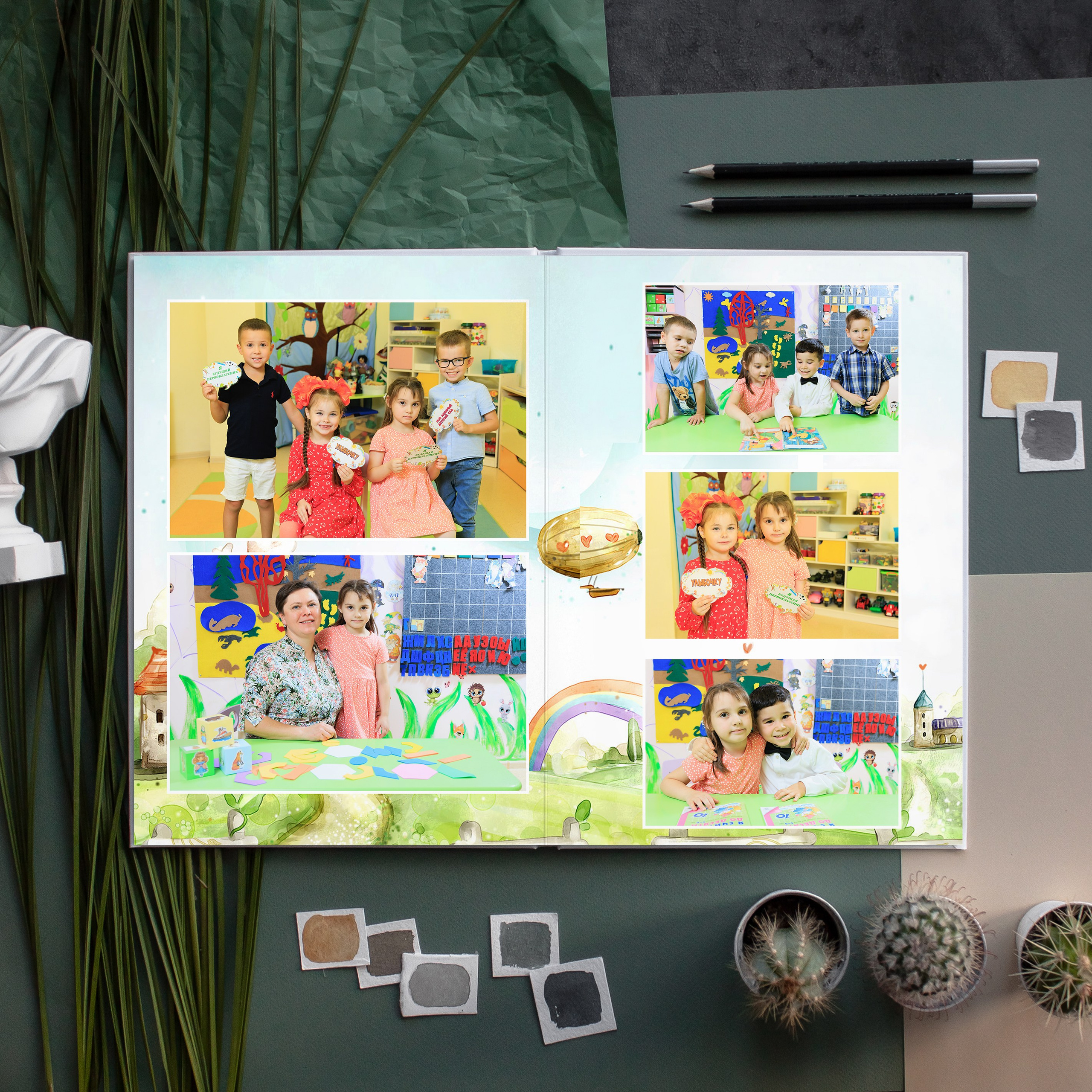 СТАНДАРТ 4 разворота. Выпускные альбомы для детского сада и школы в Москве