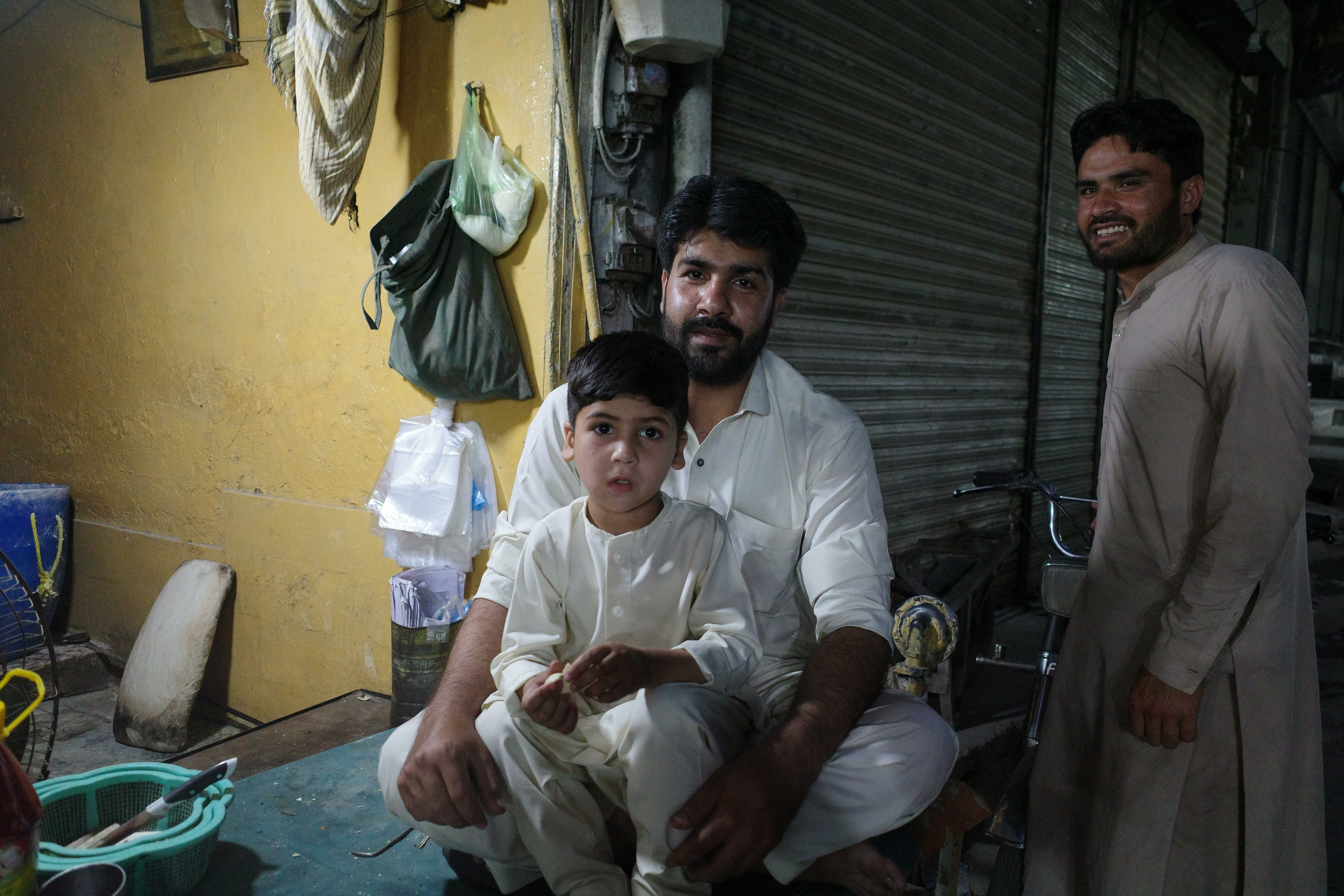Father and son, Qissa Khwani Bazaar, old city, Peshawar