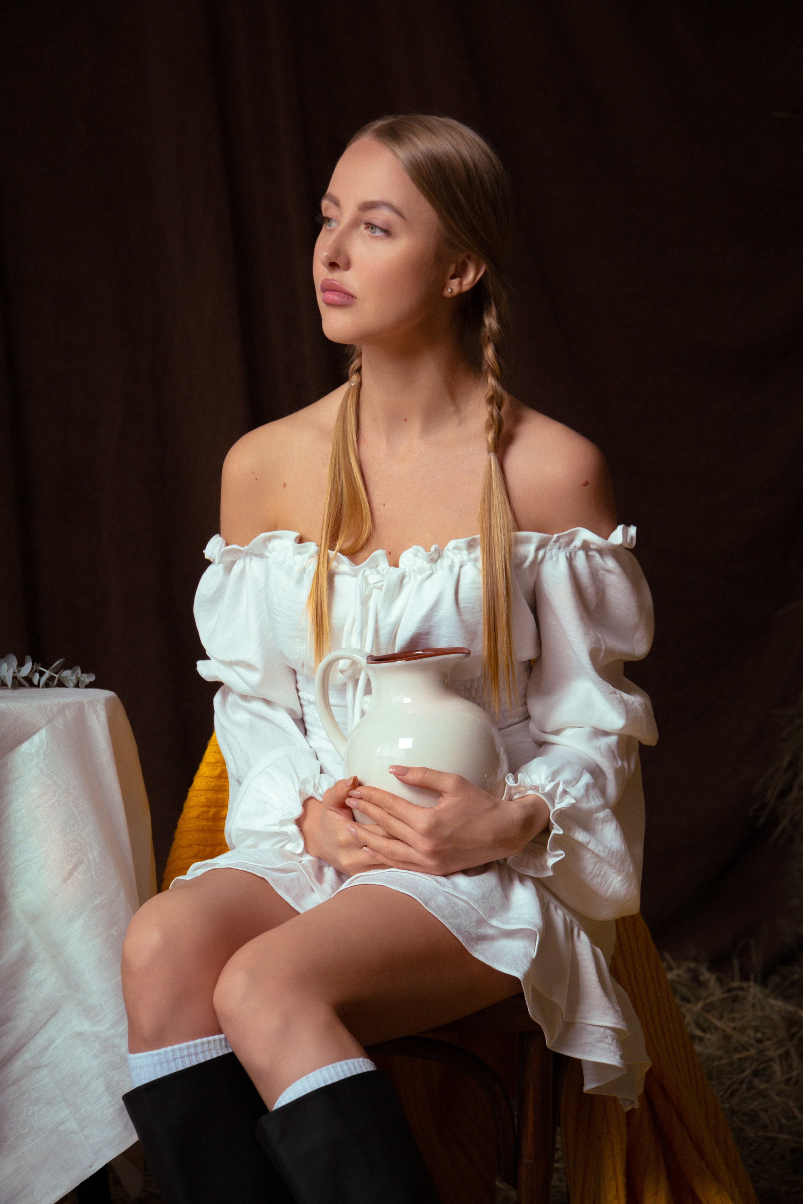 Фотосессия в на сеновале, завтрак в деревне. Портретный фотограф в Санкт-Петербурге Анастасия Епифанова