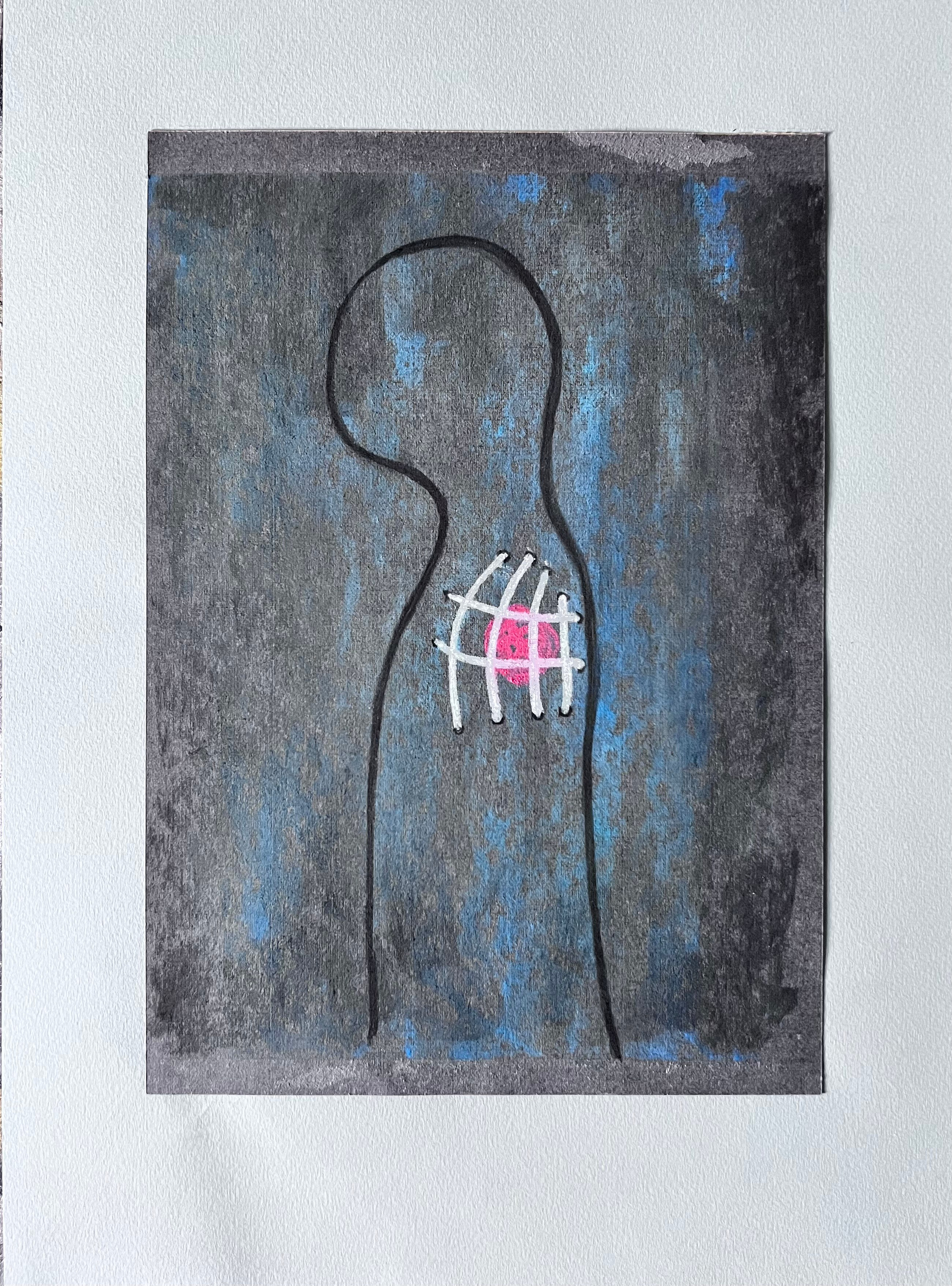 Свобода. Акрил, бумага. Оформлена в паспарту и раму20х30 см. 2022 год. 8 000 руб