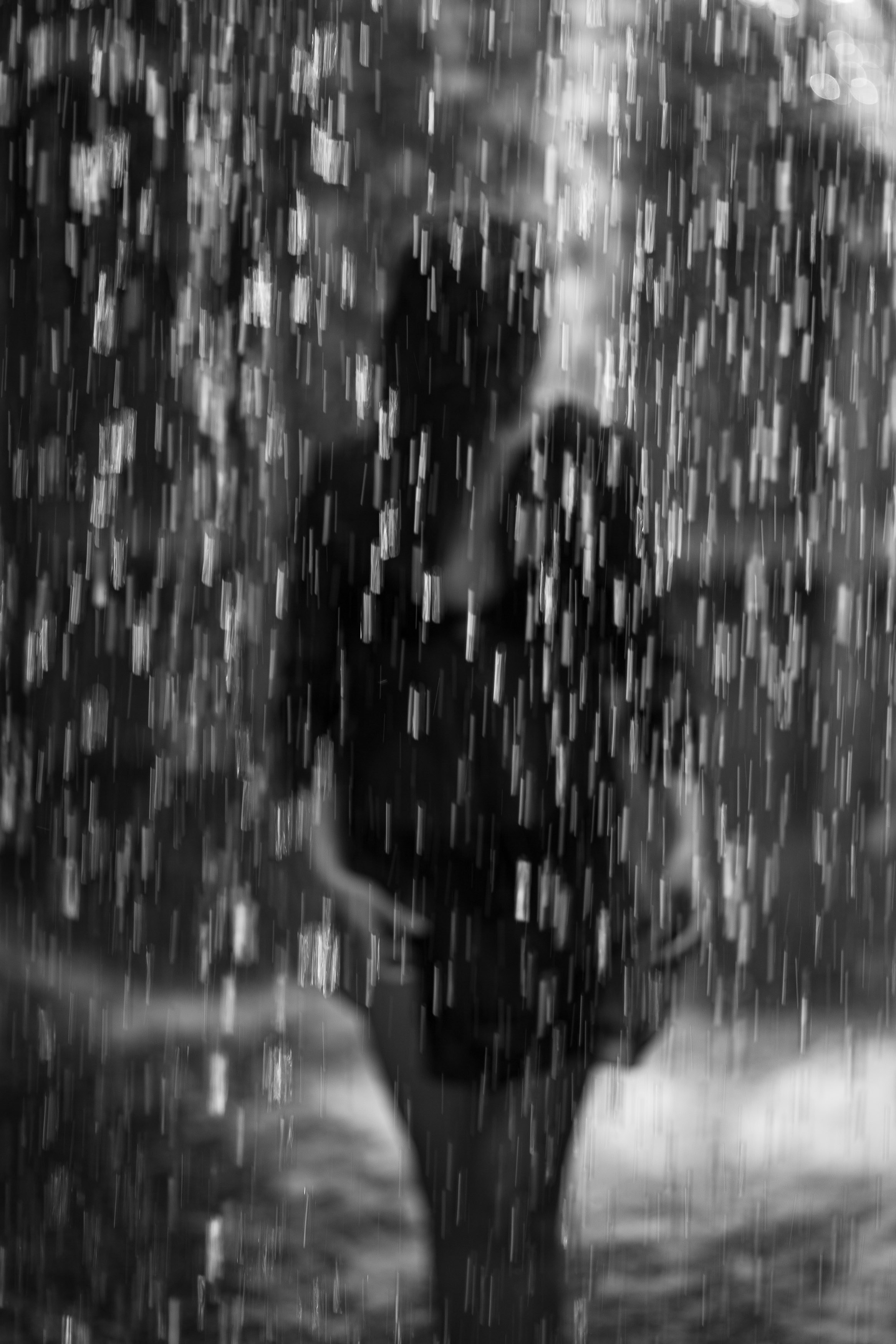 силуэт девушки в воде