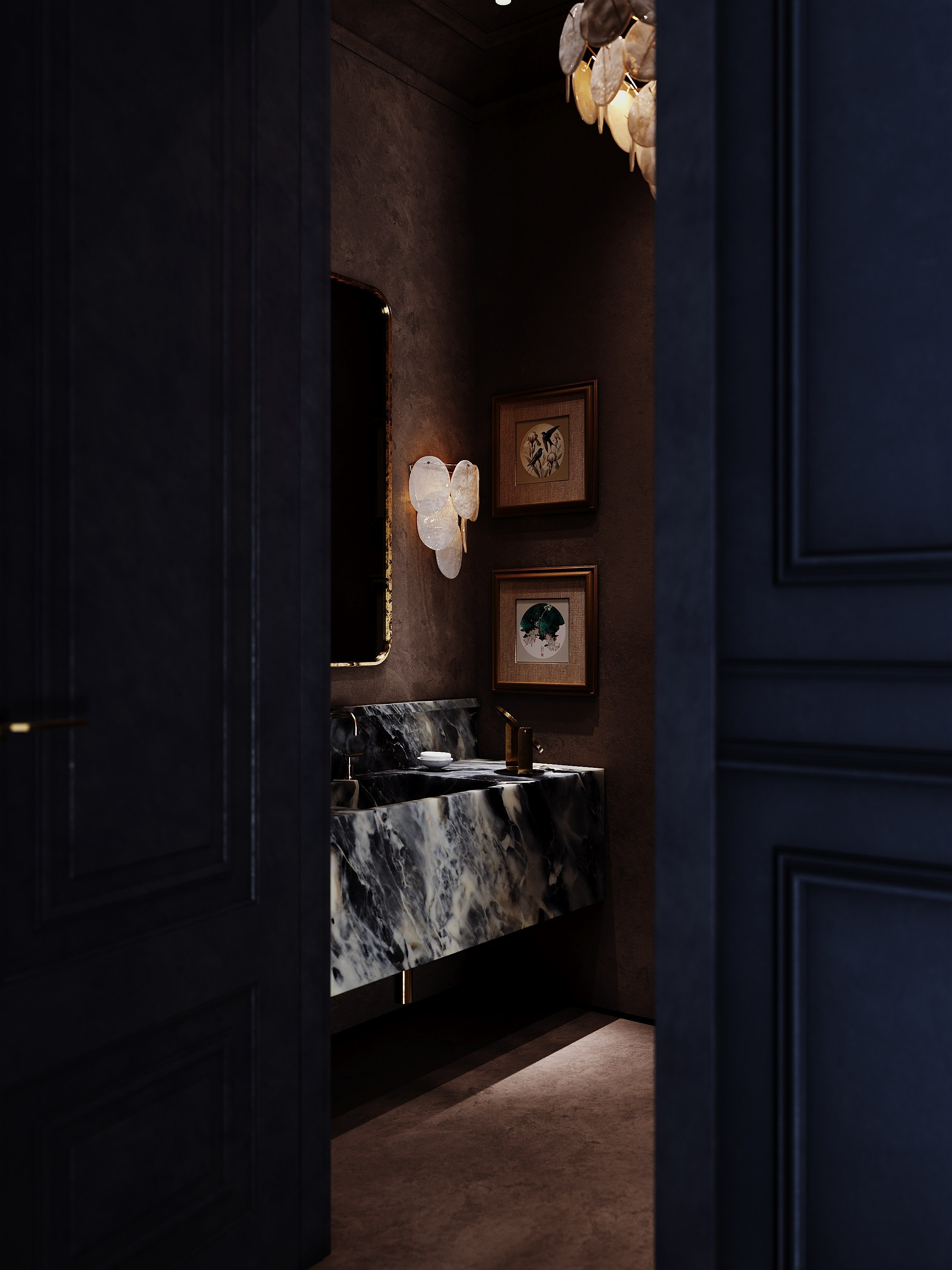 Гостевой санузел. Визуализации интерьера