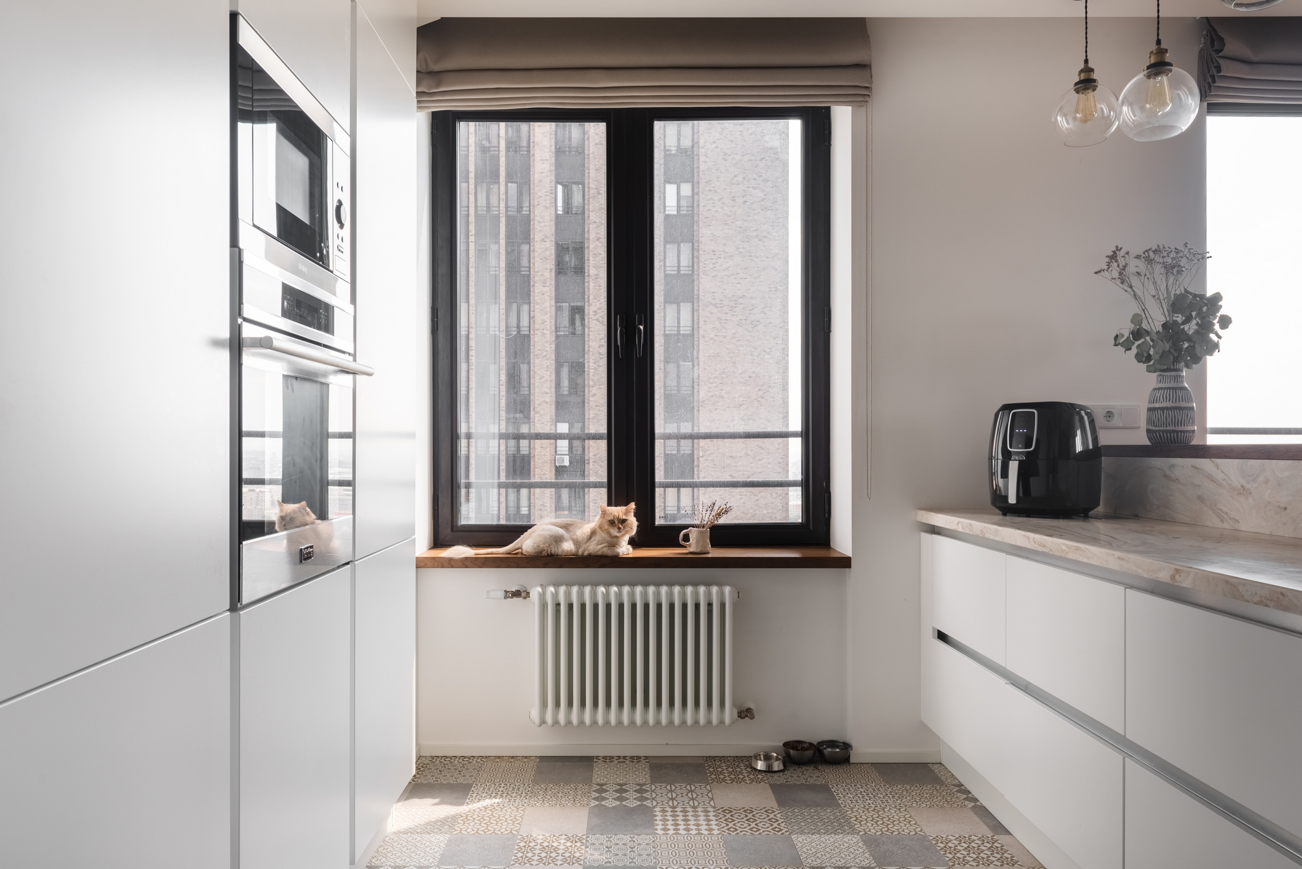 The interior of the apartment is 125 sq.m in the LCD Savelovsky City. Commercial photographer | Anton Ermakov