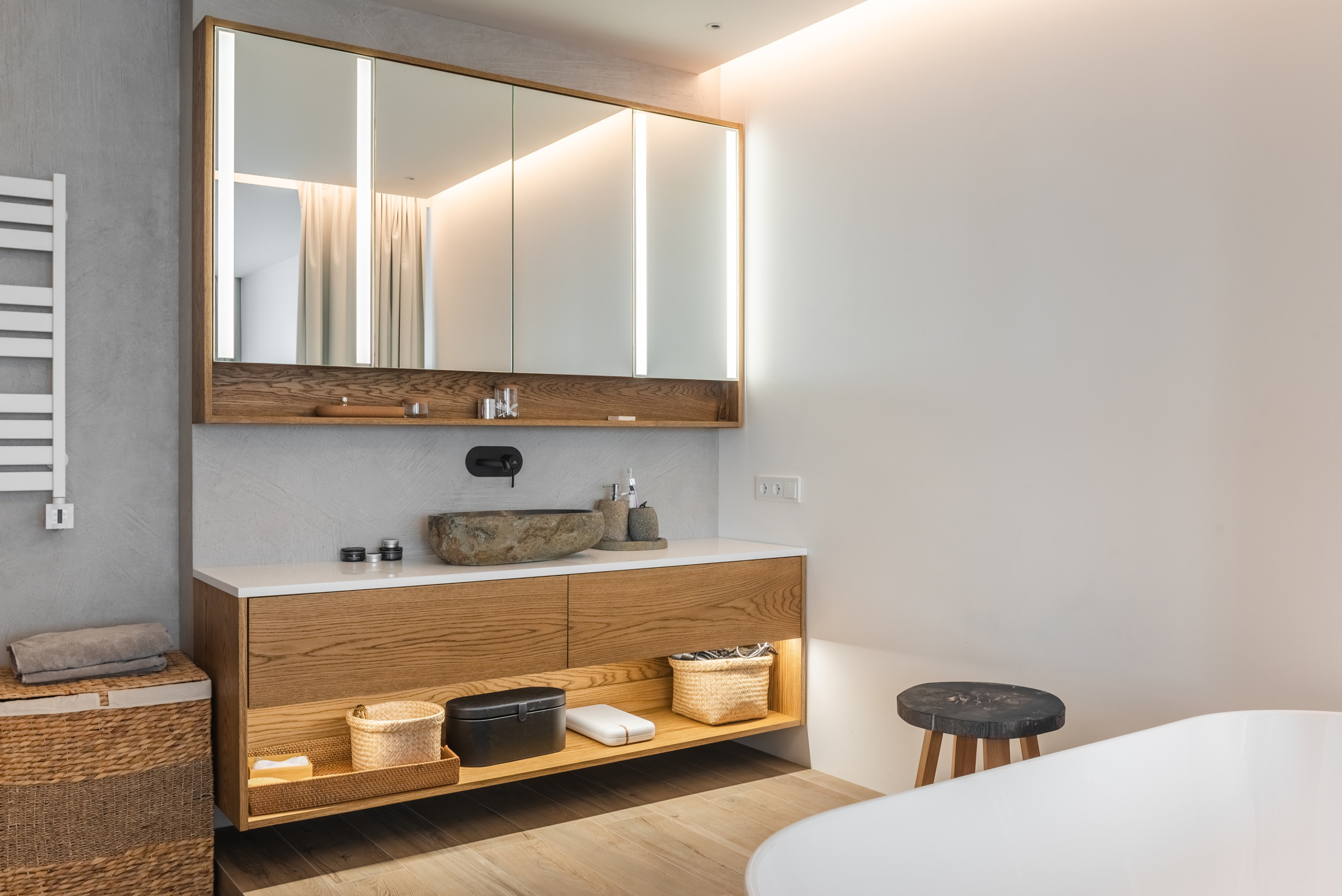 The interior of the apartment is 125 sq.m in the LCD Savelovsky City. Commercial photographer | Anton Ermakov